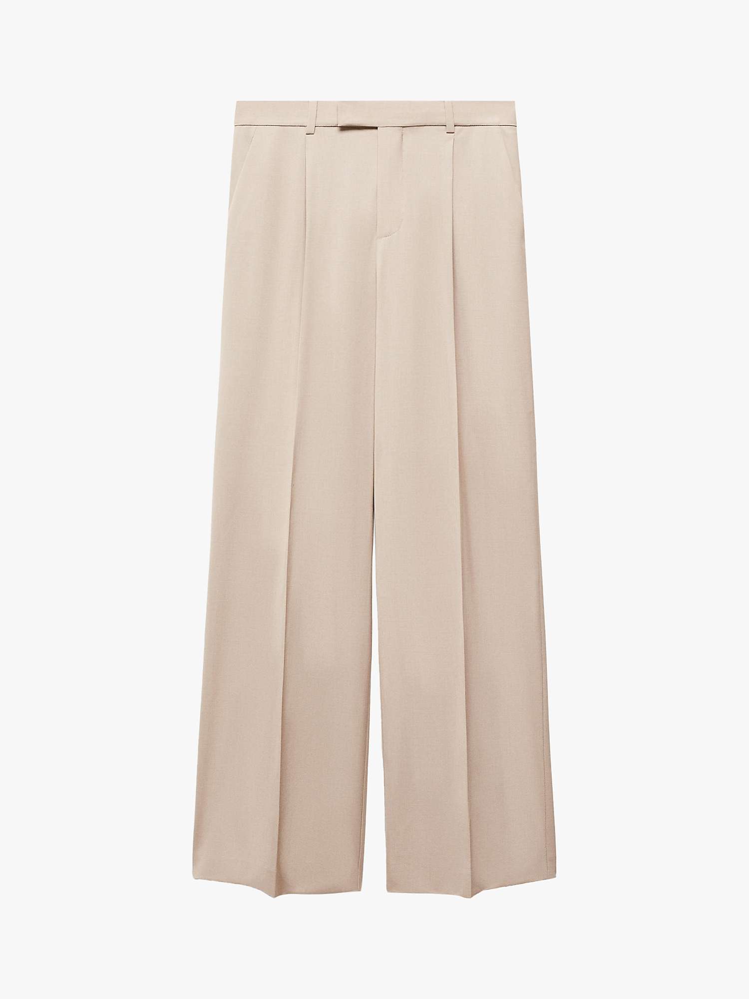 Buy Mango Maura Wide Leg Suit Trousers, Light Beige Online at johnlewis.com