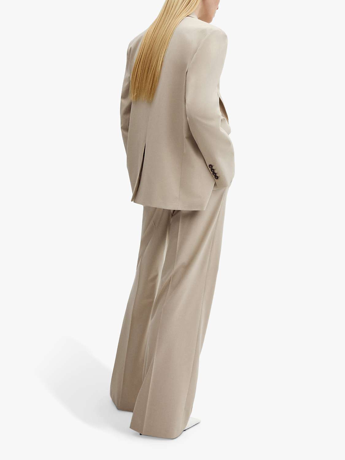 Buy Mango Maura Wide Leg Suit Trousers, Light Beige Online at johnlewis.com