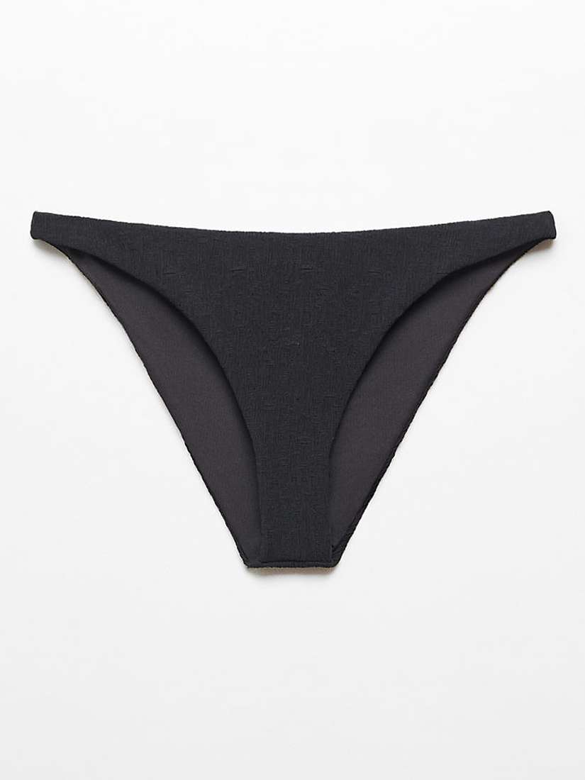 Buy Mango Pami Textured Bikini Bottoms, Black Online at johnlewis.com