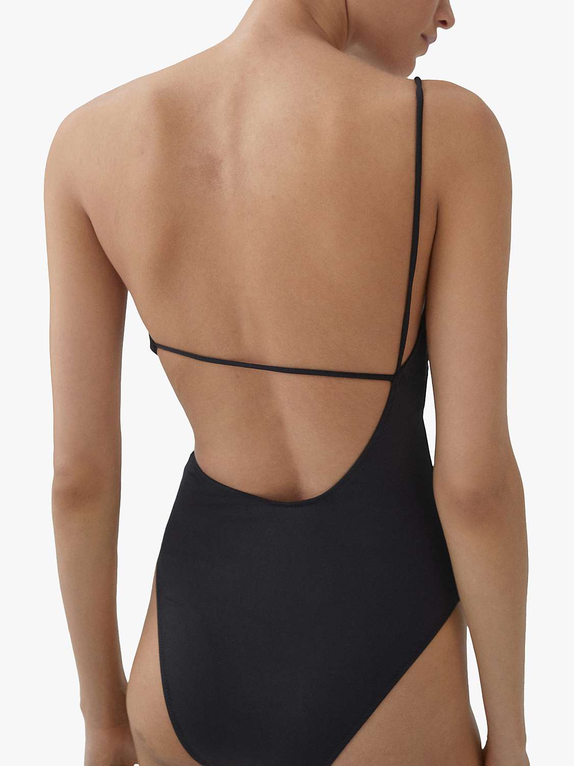 Buy Mango Ceres Asymmetric One Shoulder Swimsuit, Black Online at johnlewis.com