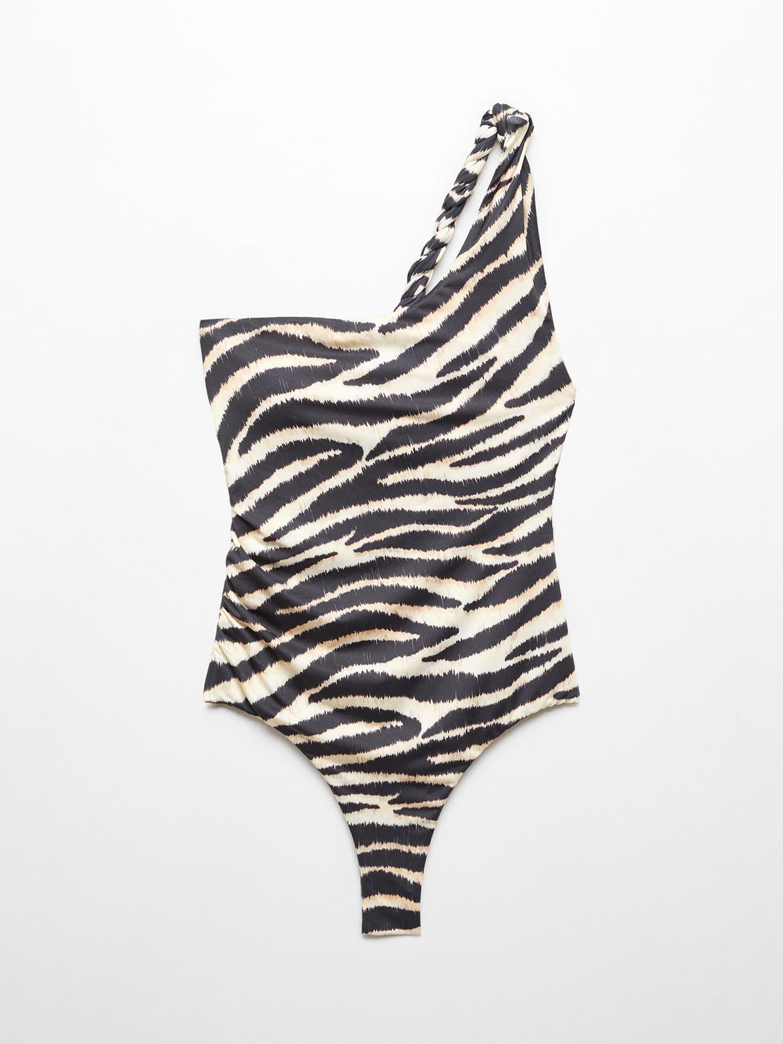 Mango Animal Print Swimsuit, Black/Multi, XS