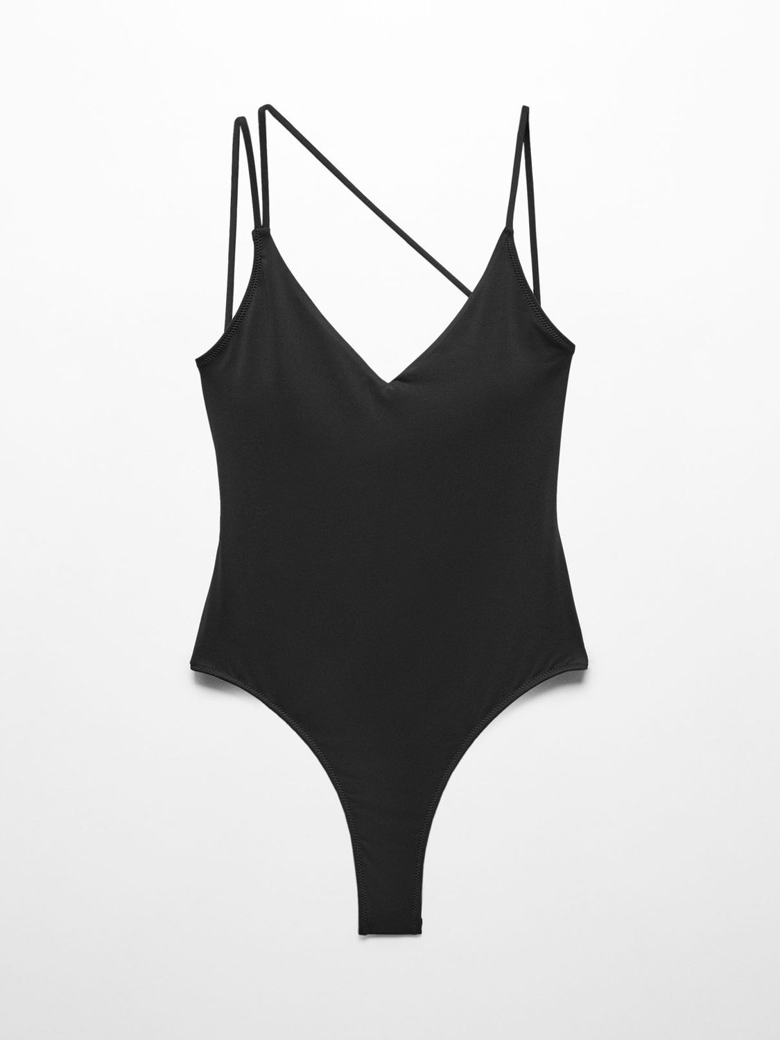 Mango Tropic V-neck Swimsuit, Black, M