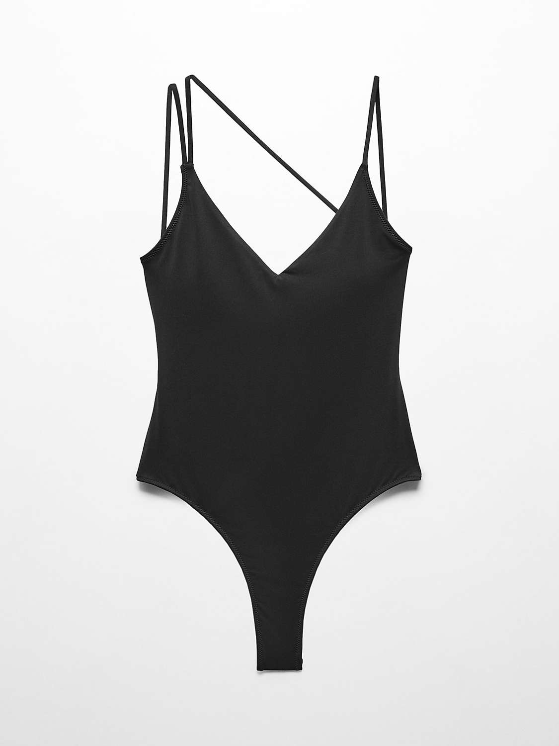 Buy Mango Tropic V-neck Swimsuit, Black Online at johnlewis.com