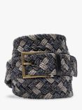 Rodd & Gunn Thames Weave Leather & Stretch Cotton Belt, Denim/Multi