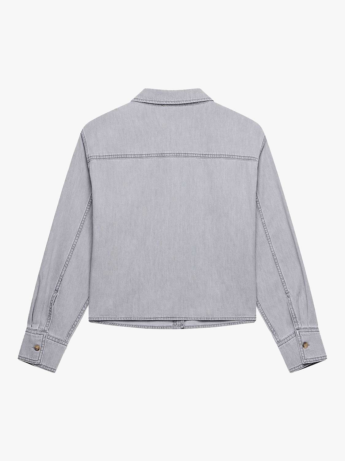 Buy Mint Velvet Cropped Denim Shirt, Light Grey Online at johnlewis.com