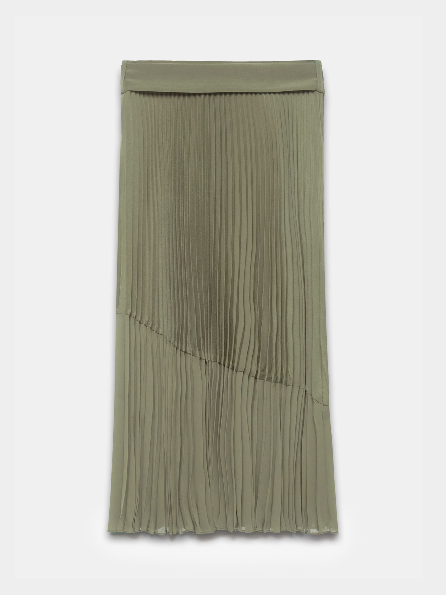 Buy Mint Velvet Pleated Midi Skirt, Green Khaki Online at johnlewis.com