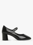 Mango Mimi Patent Mary Jane Shoes, Black