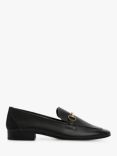 Mango Sino Leather Metallic Detail Loafers, Black