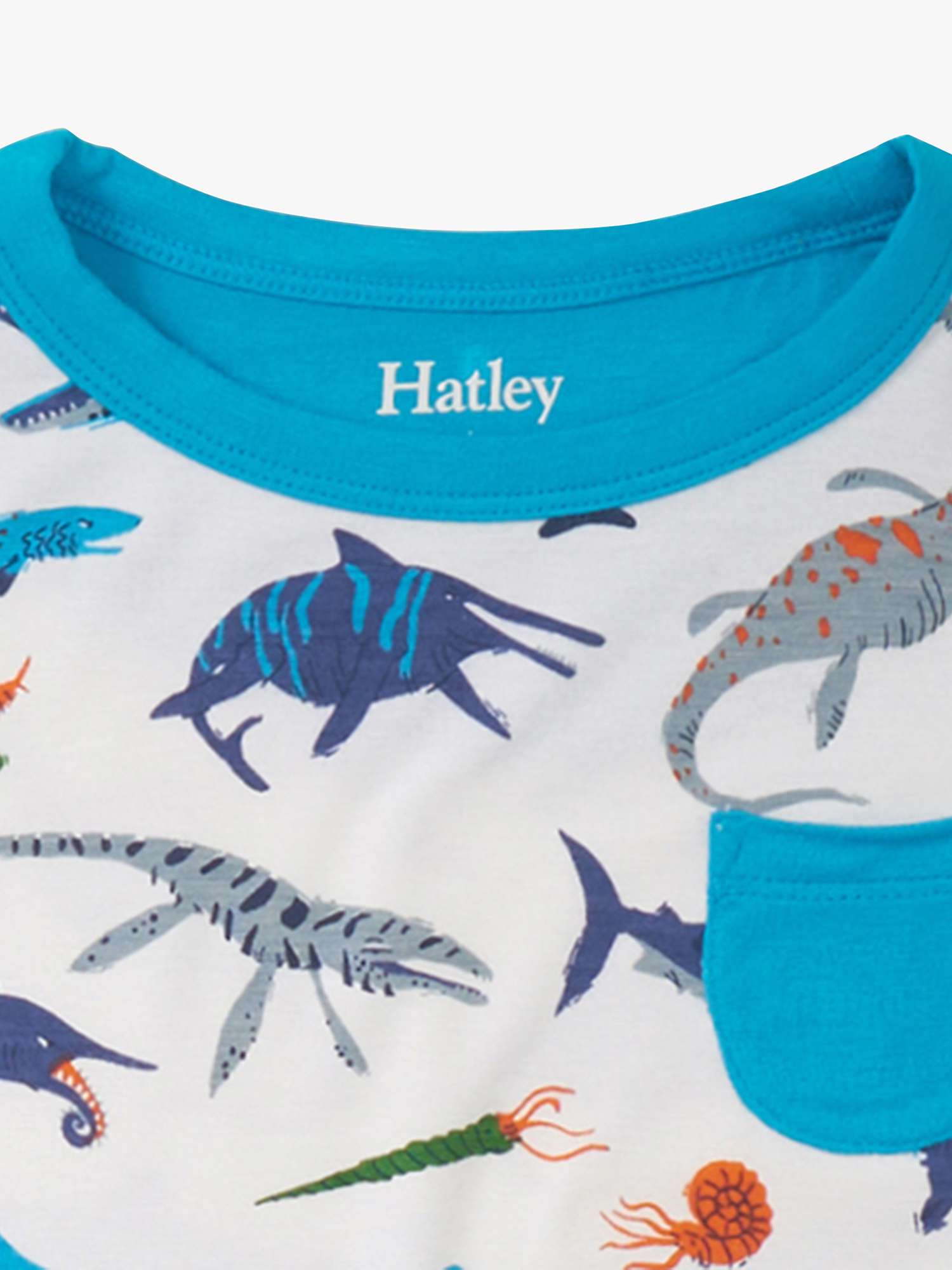 Buy Hatley Kids' Prehistoric Marine Print Short Pyjamas, White/Multi Online at johnlewis.com