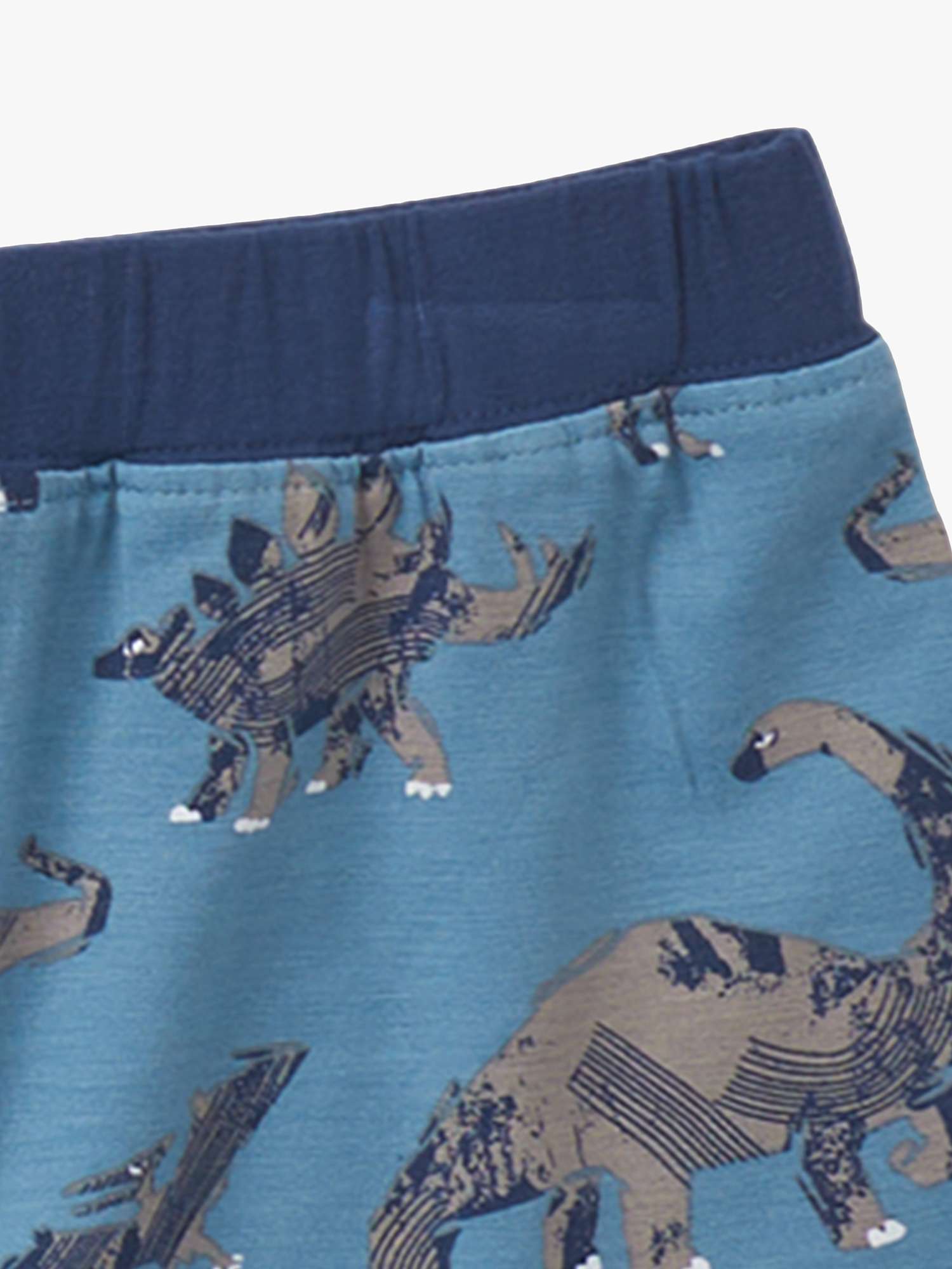 Buy Hatley Kids' Broken Dino Stamp Shorts Pyjama Set, Blue Heaven Online at johnlewis.com