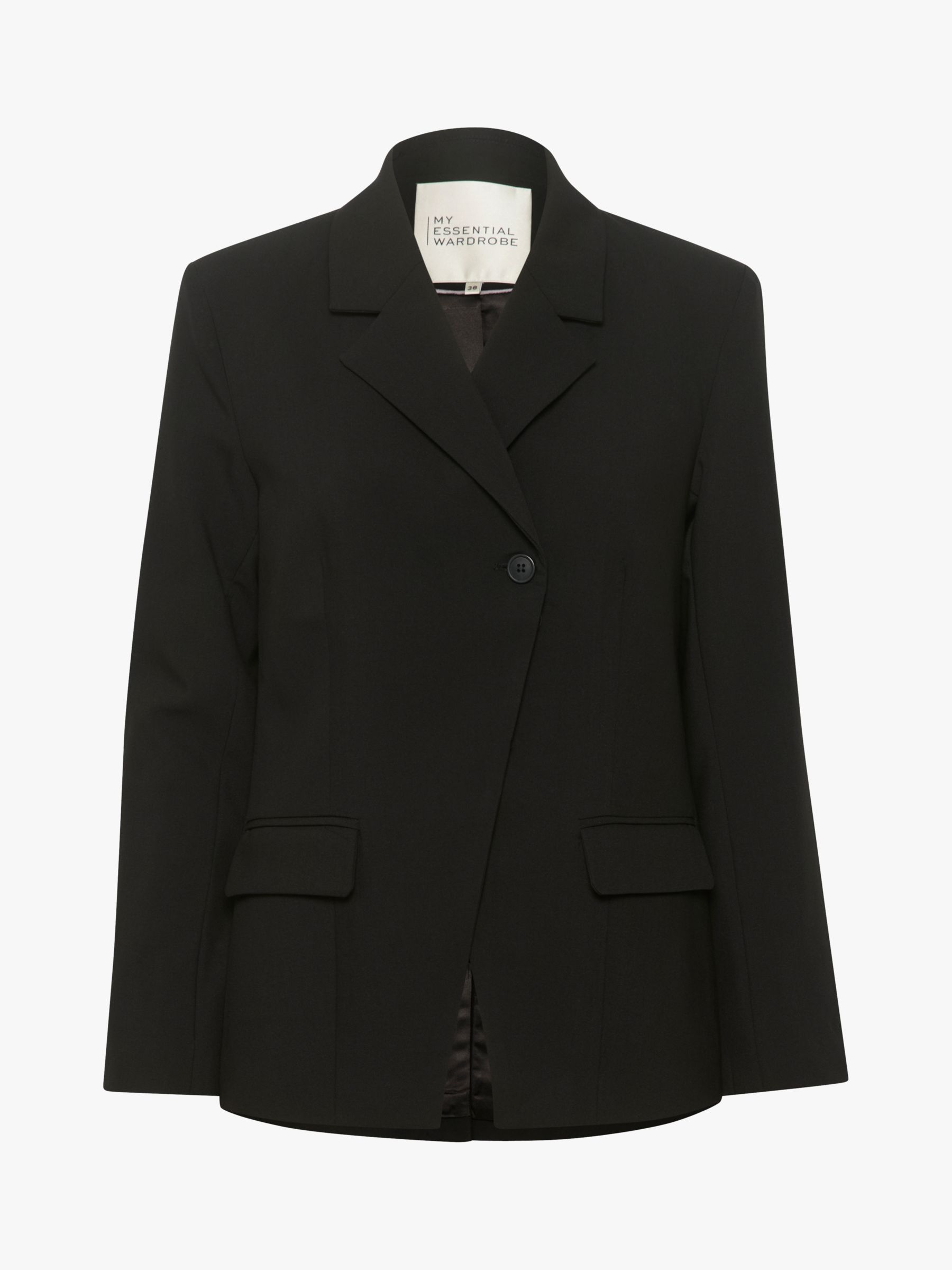 MY ESSENTIAL WARDROBE Space Double Breasted Blazer, Black at John Lewis ...