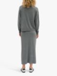 MY ESSENTIAL WARDROBE Emma Pencil Knitted Maxi Skirt, Smoked Pearl Melange