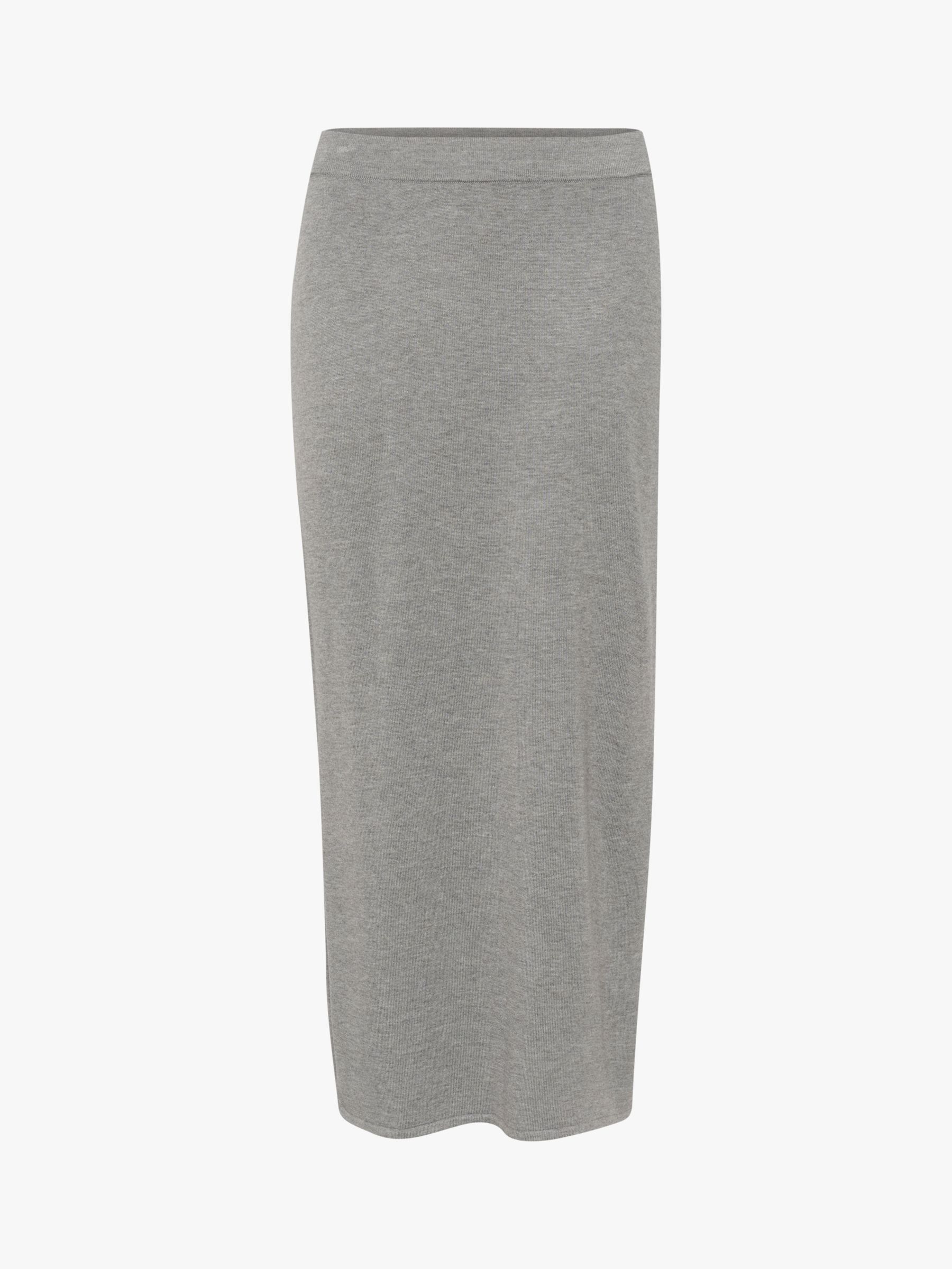 MY ESSENTIAL WARDROBE Emma Pencil Knitted Maxi Skirt, Smoked Pearl Melange, XS