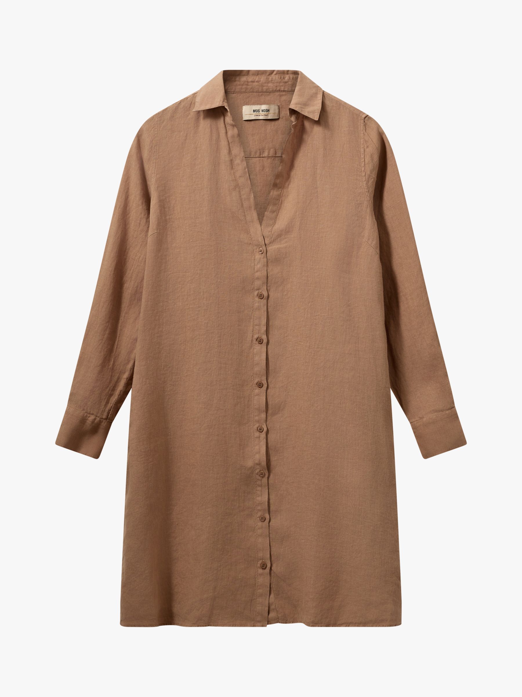 MOS MOSH Rielle Linen Shirt Dress, Cinnamon Swirl, M