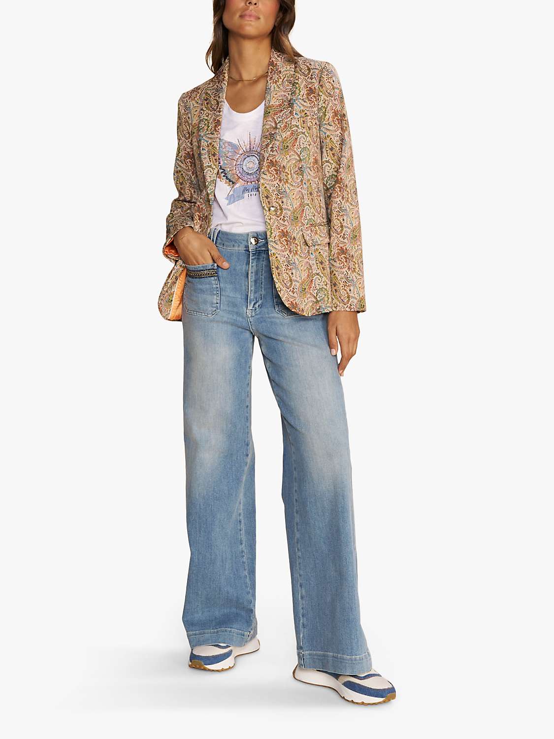 Buy MOS MOSH Colette Pala Wide Leg Jeans, Blue Online at johnlewis.com
