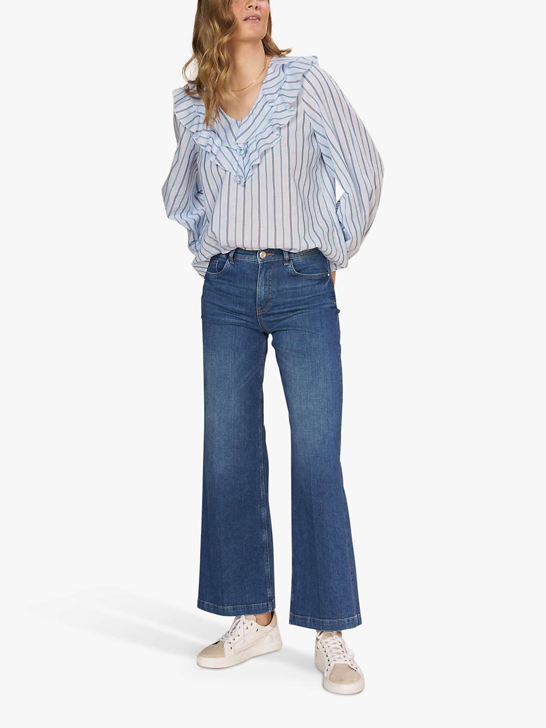 Buy MOS MOSH Dara Stina Flared Jeans, Dark Blue Online at johnlewis.com