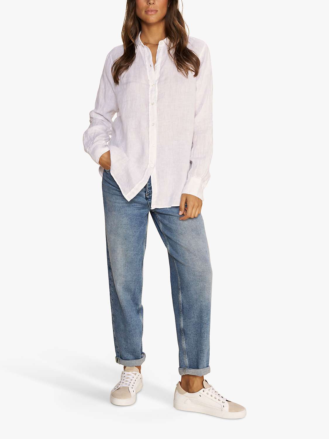 Buy MOS MOSH Karli Linen Shirt, White Online at johnlewis.com