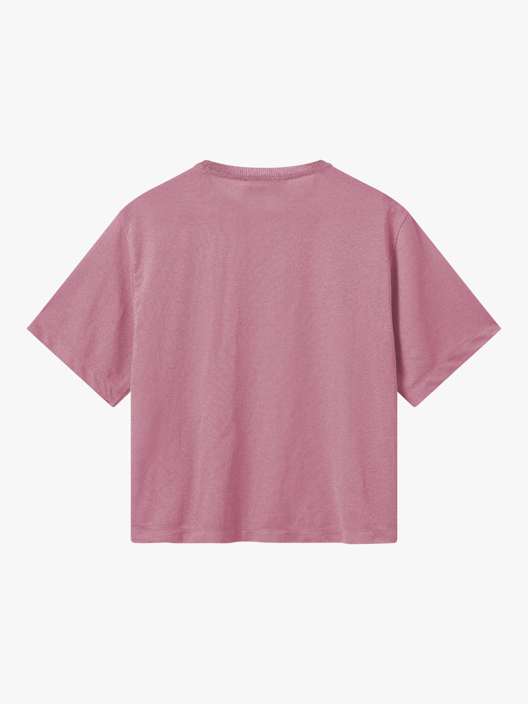 Buy MOS MOSH Kit Lurex Short Sleeve T-Shirt, Begonia Pink Online at johnlewis.com