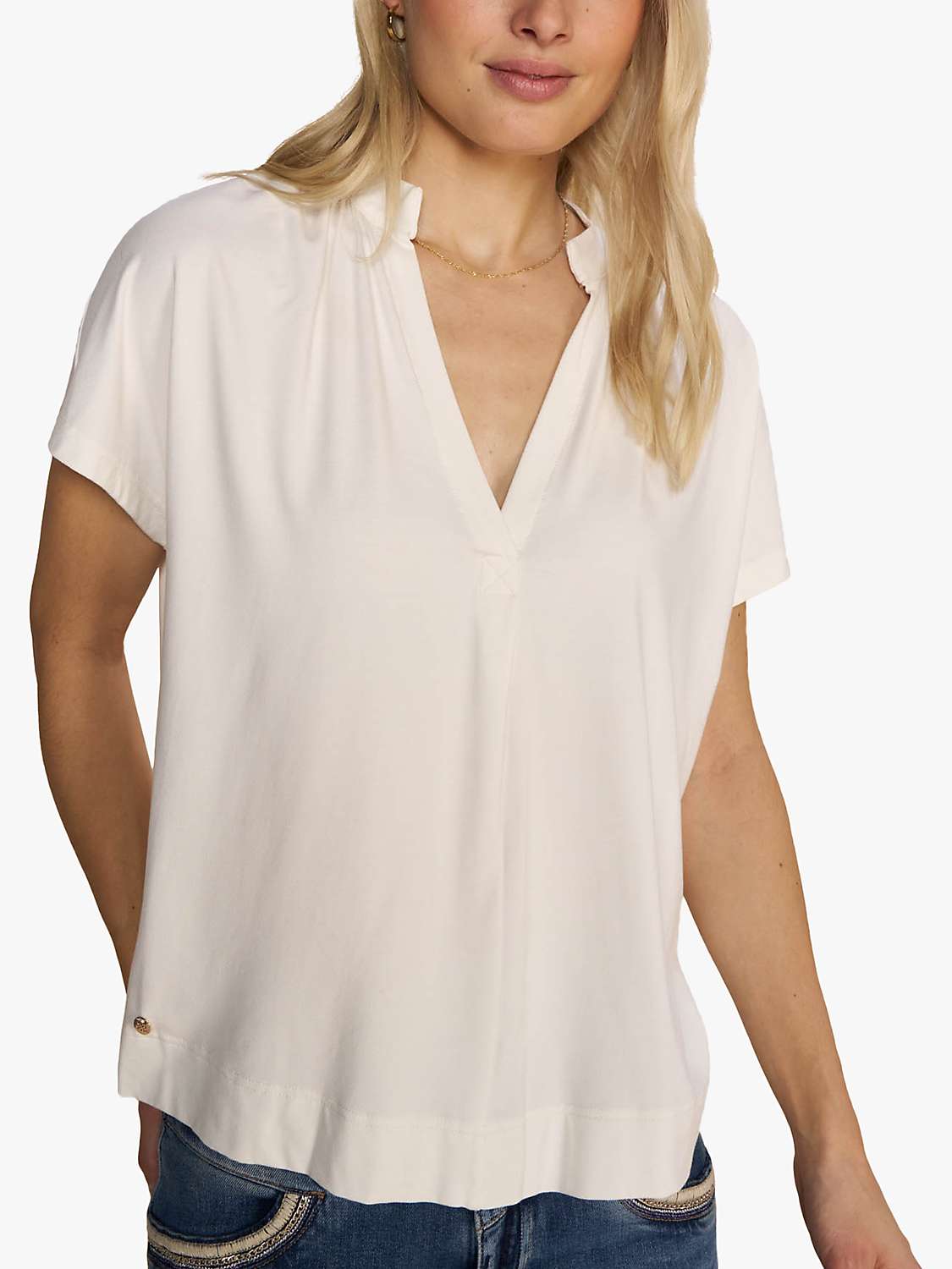 Buy MOS MOSH Shira Short Sleeve Top, Ecru Online at johnlewis.com