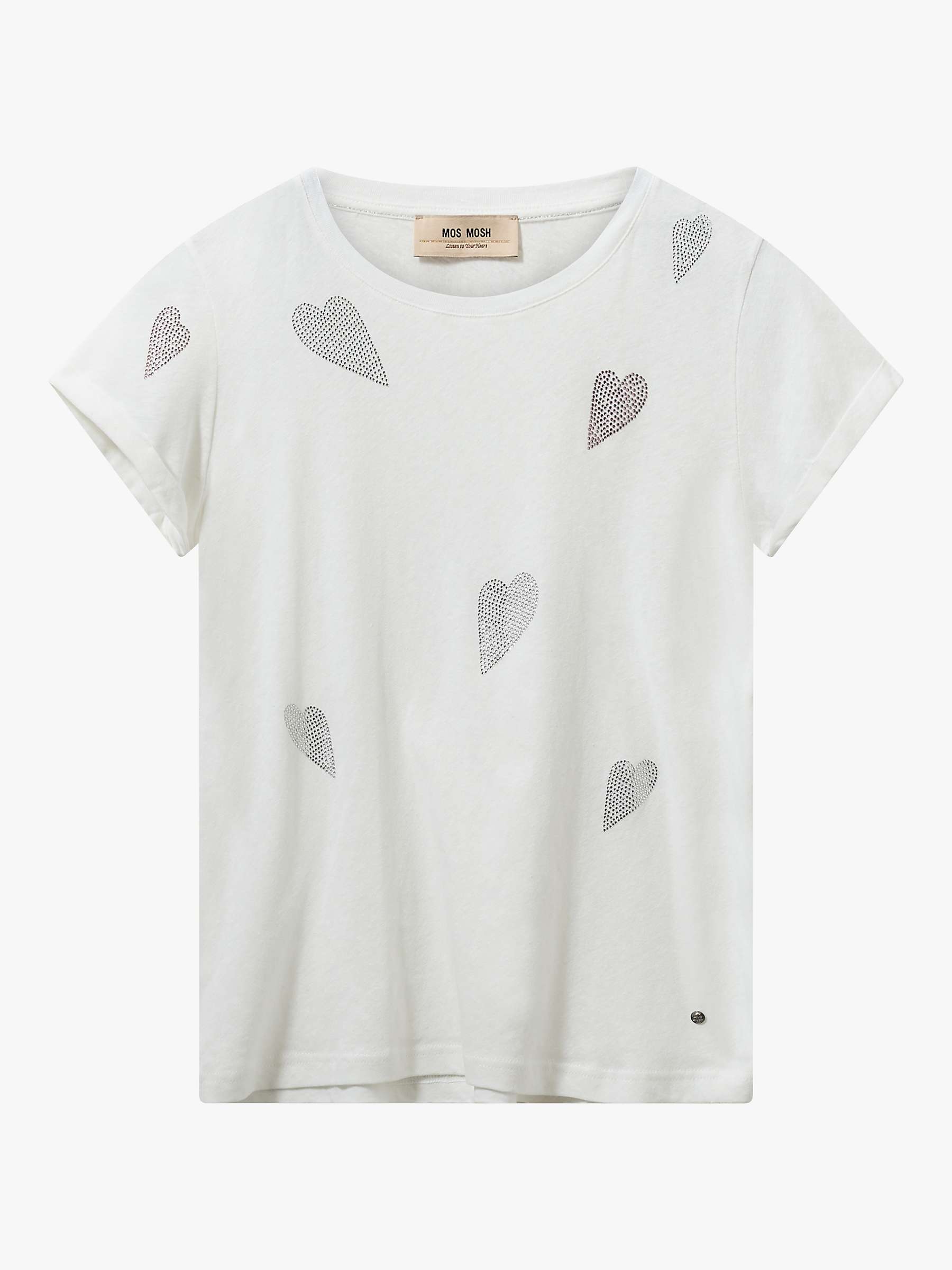 Buy MOS MOSH Laura Glam Short Sleeve T-Shirt, White Online at johnlewis.com