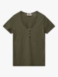 MOS MOSH Astin Basic Organic Cotton T-Shirt, Burnt Olive