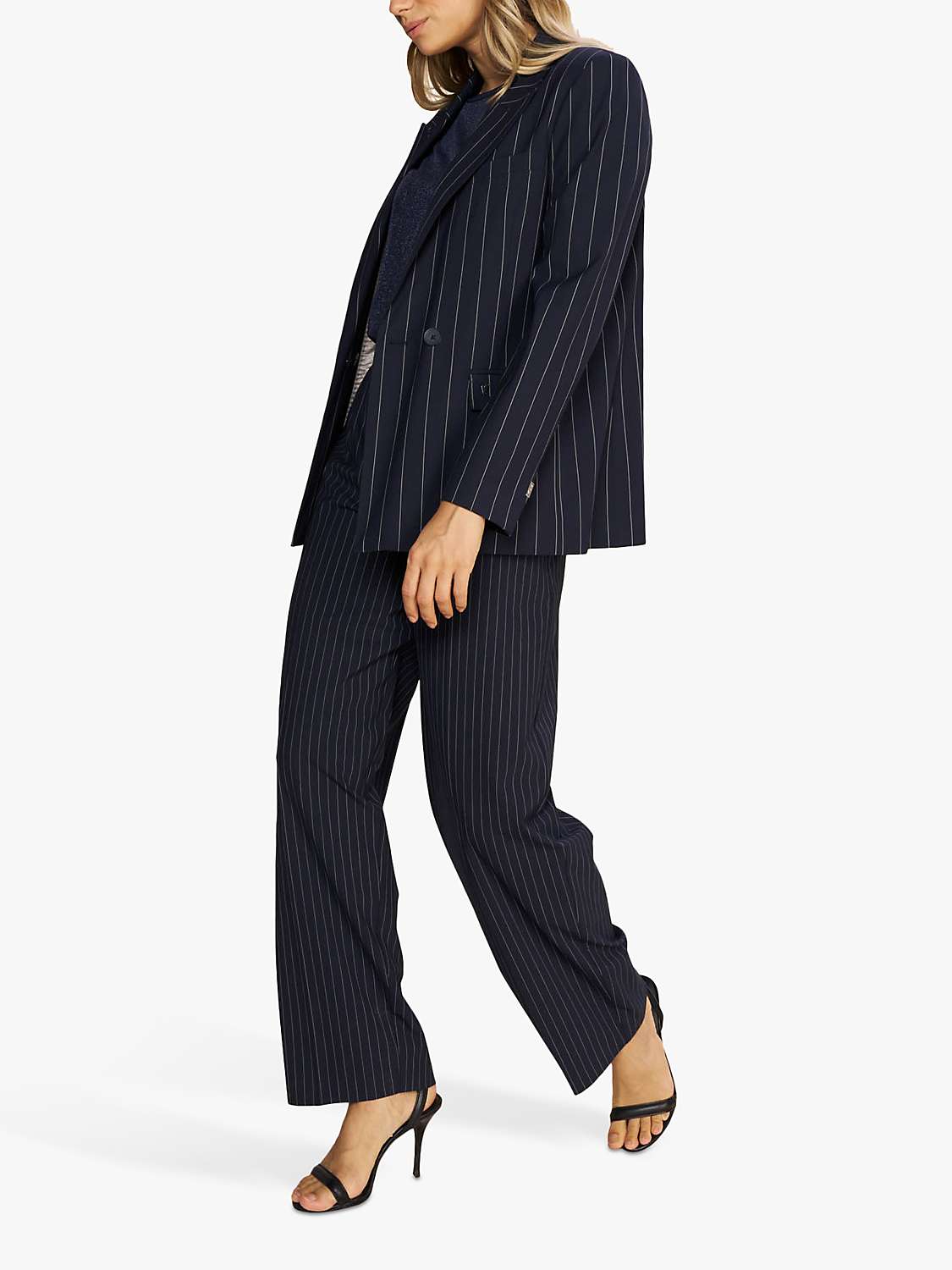 Buy MOS MOSH Arven Roy Pinstripe Trousers, Salute Navy Online at johnlewis.com