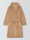 John Lewis Fleece Hooded Robe, Natural Oatmeal