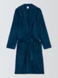 John Lewis Shirred Fleece Dressing Gown, Blue Mid