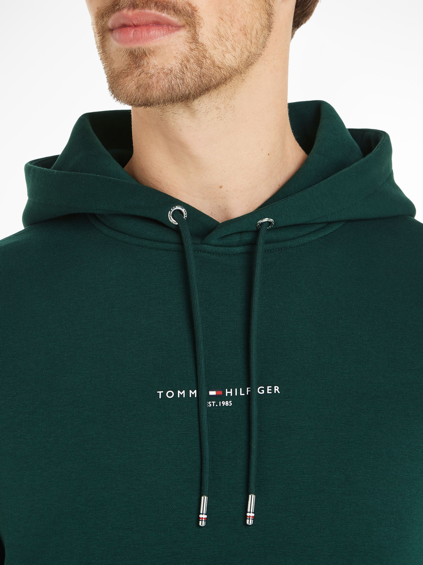 Tommy Hilfiger Organic Cotton Blend Logo Hoodie Hunter