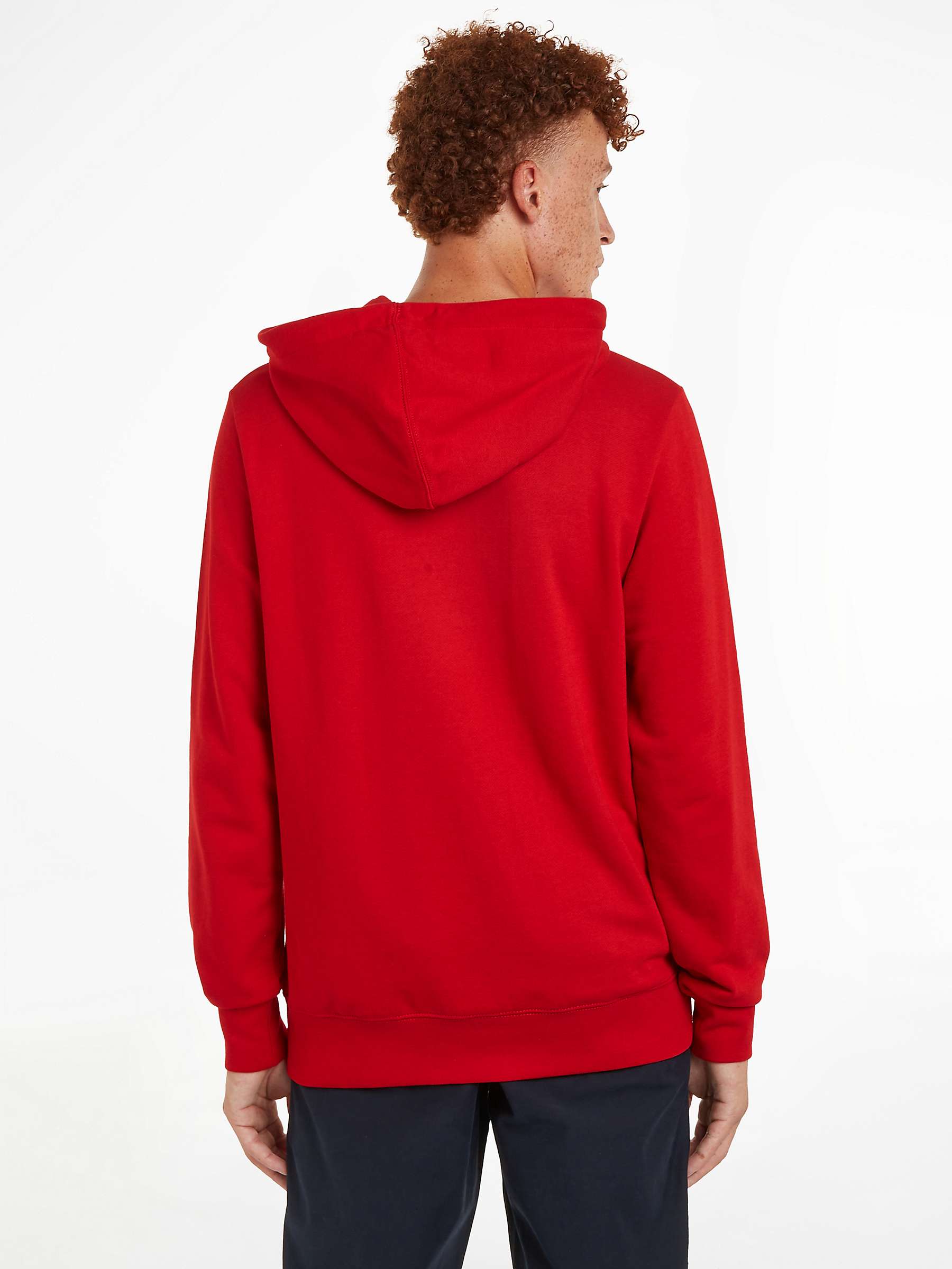 Buy Tommy Hilfiger Monotype Box Pullover Hoodie, Red Online at johnlewis.com