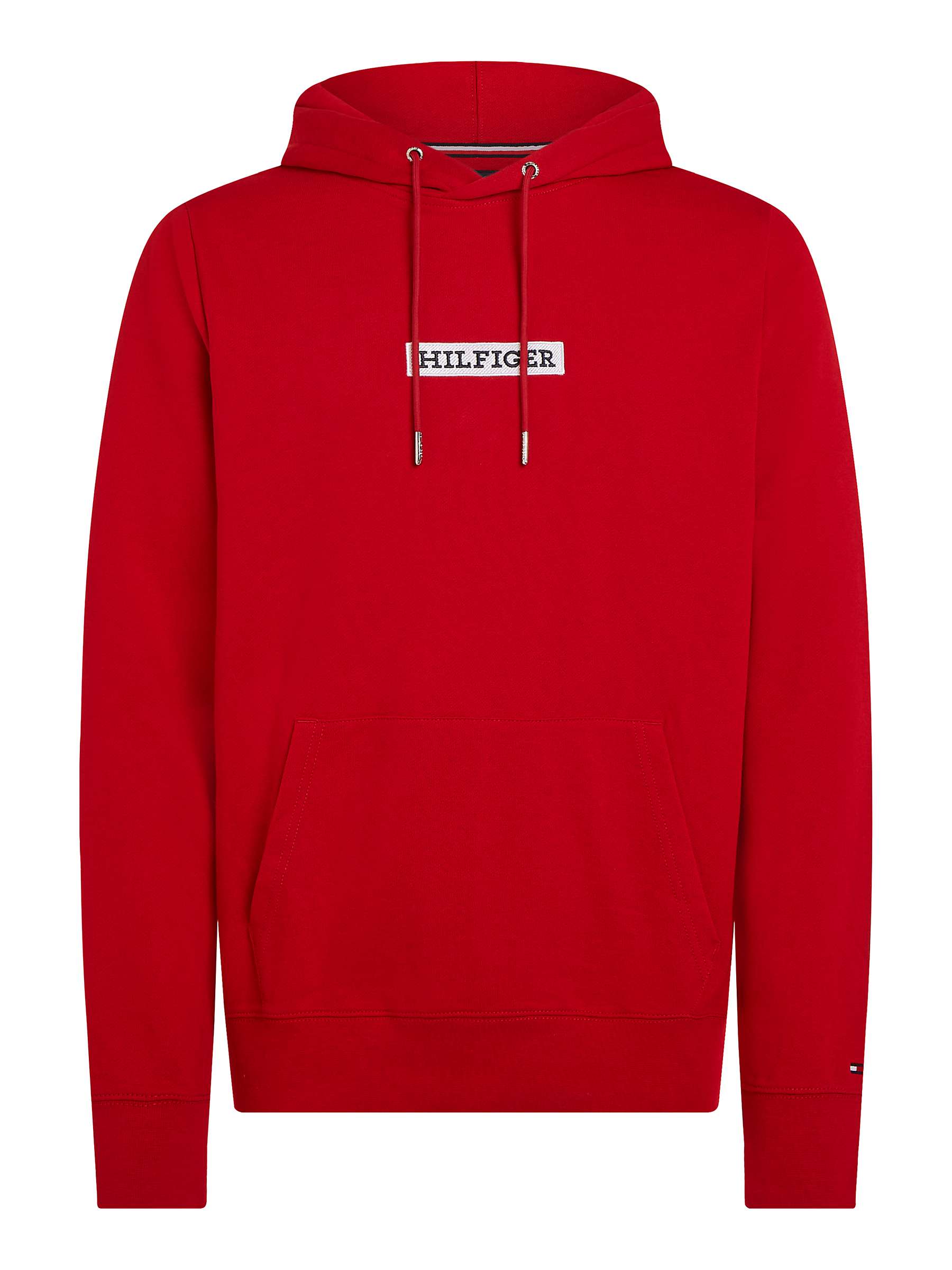 Buy Tommy Hilfiger Monotype Box Pullover Hoodie, Red Online at johnlewis.com