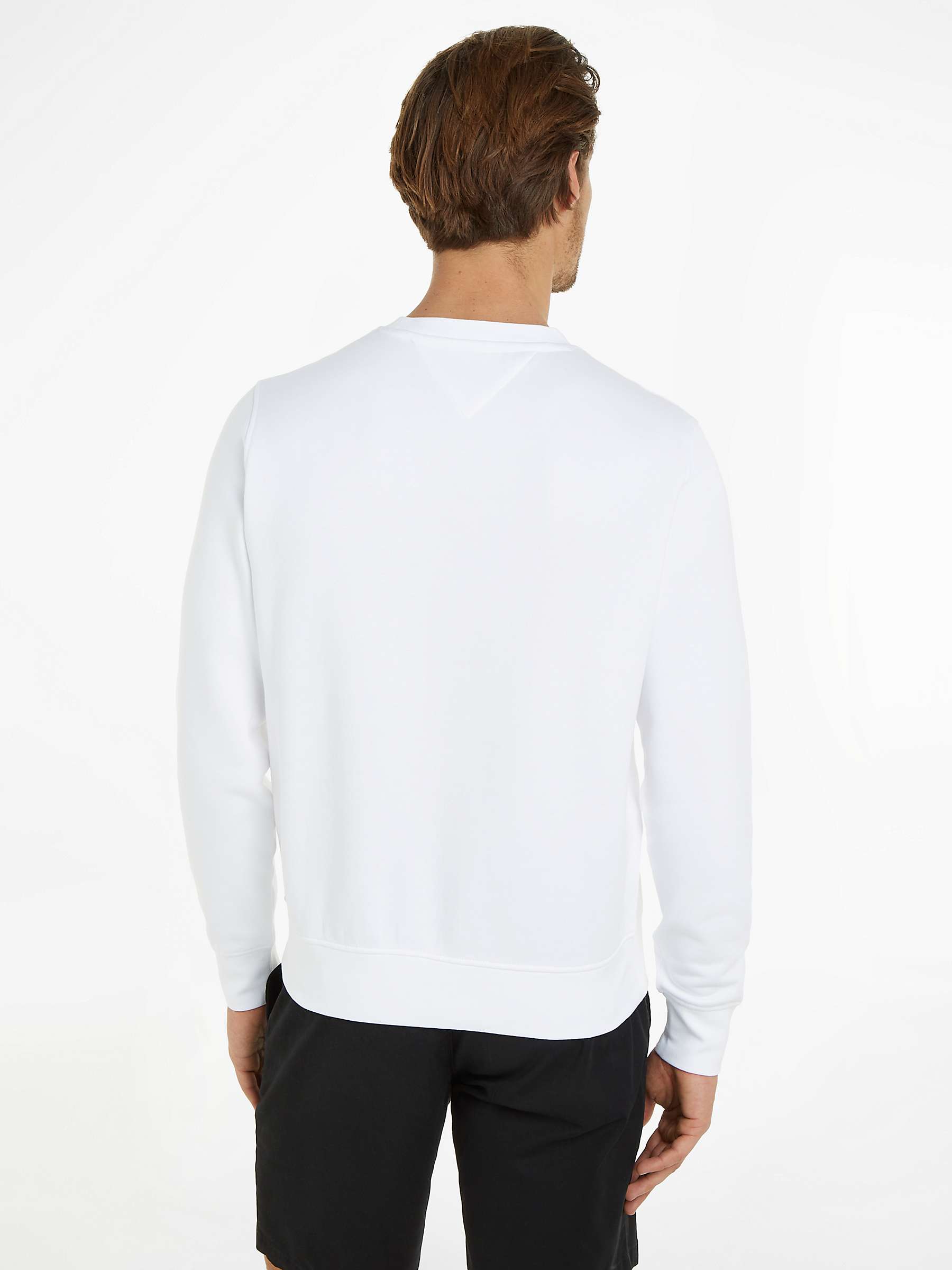 Buy Tommy Hilfiger Flag Logo Sweatshirt, White Online at johnlewis.com