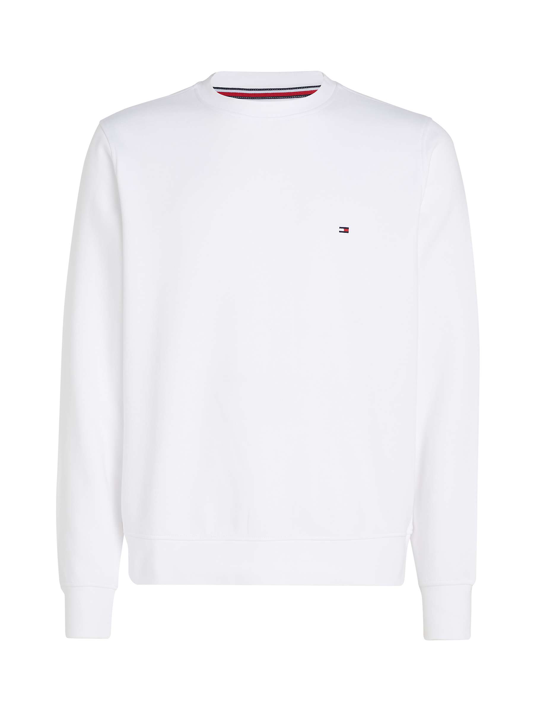 Buy Tommy Hilfiger Flag Logo Sweatshirt, White Online at johnlewis.com