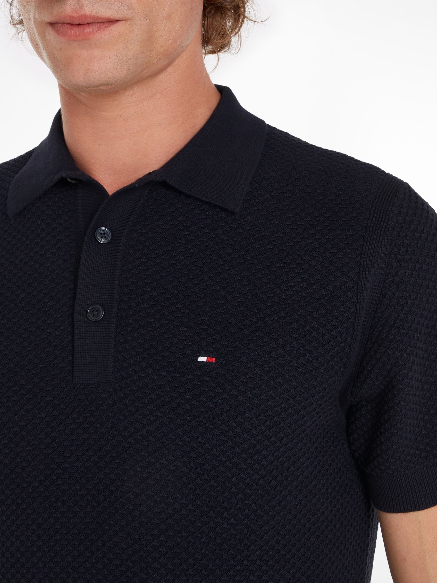 Tommy Hilfiger Oval Structure Polo Shirt, Desert Sky