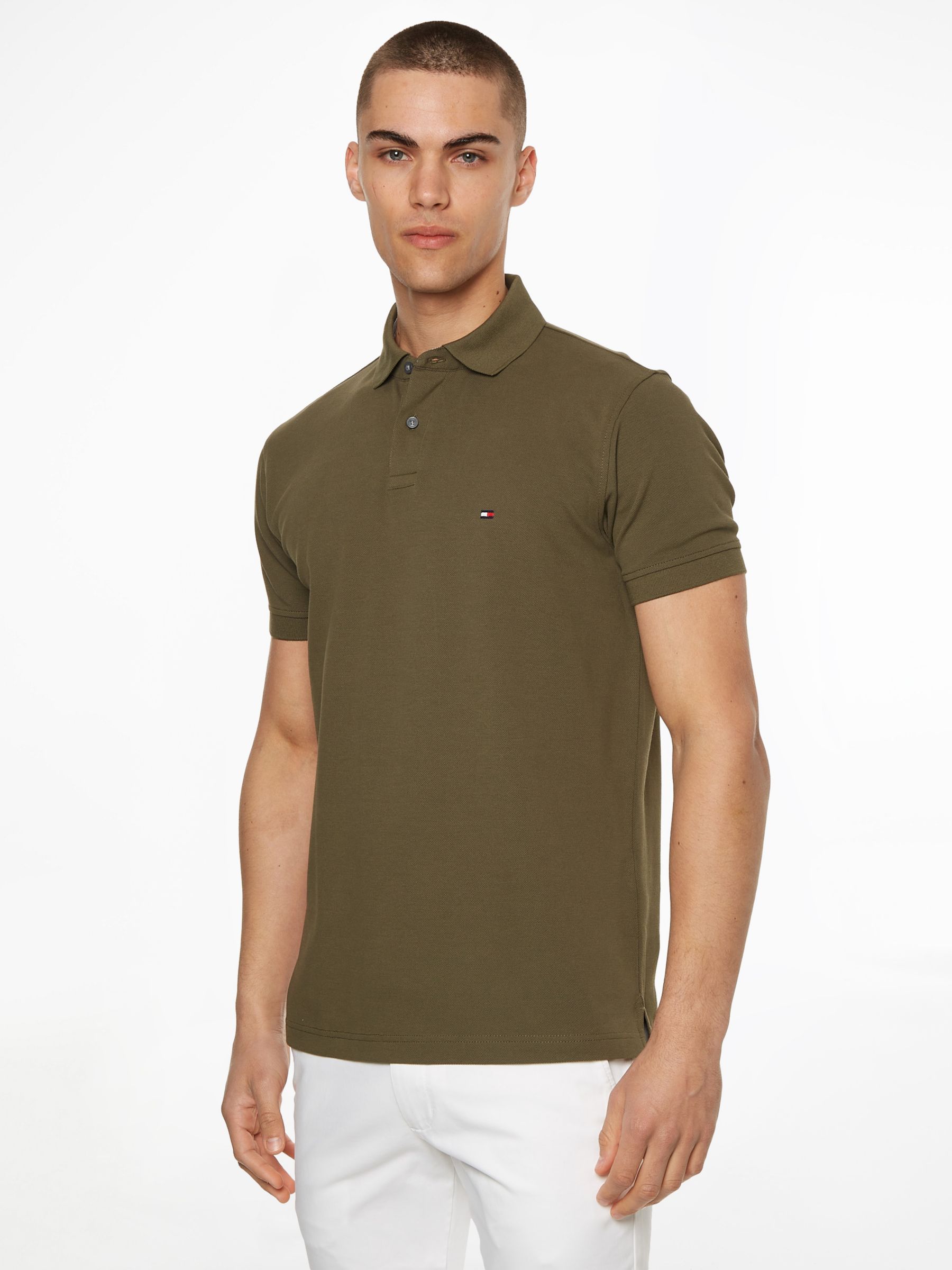 Tommy Hilfiger 1985 Regular Fit Polo Shirt, Army Green, XS