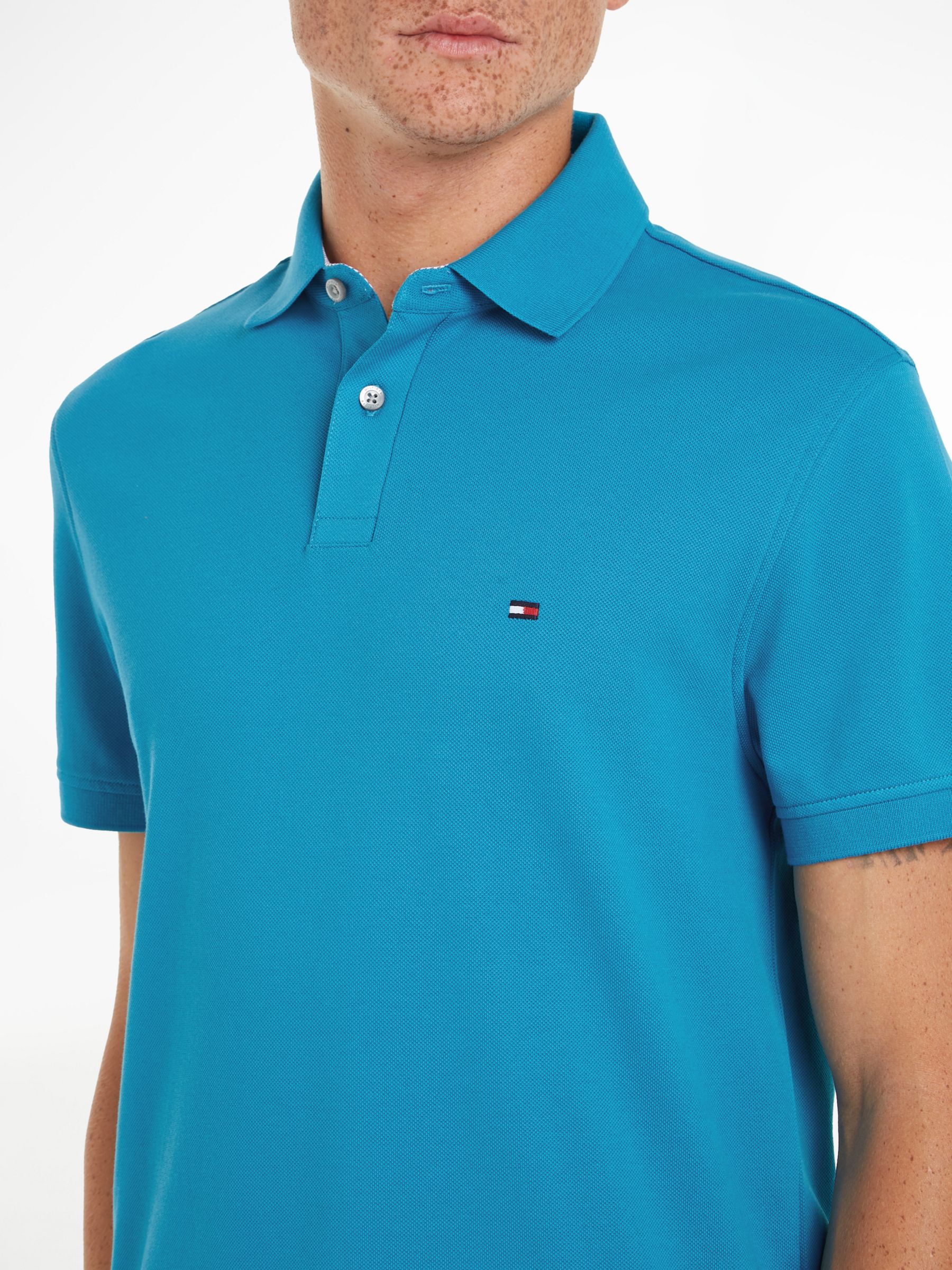 Tommy Hilfiger 1985 Regular Fit Polo Shirt, Surf Blue, XS