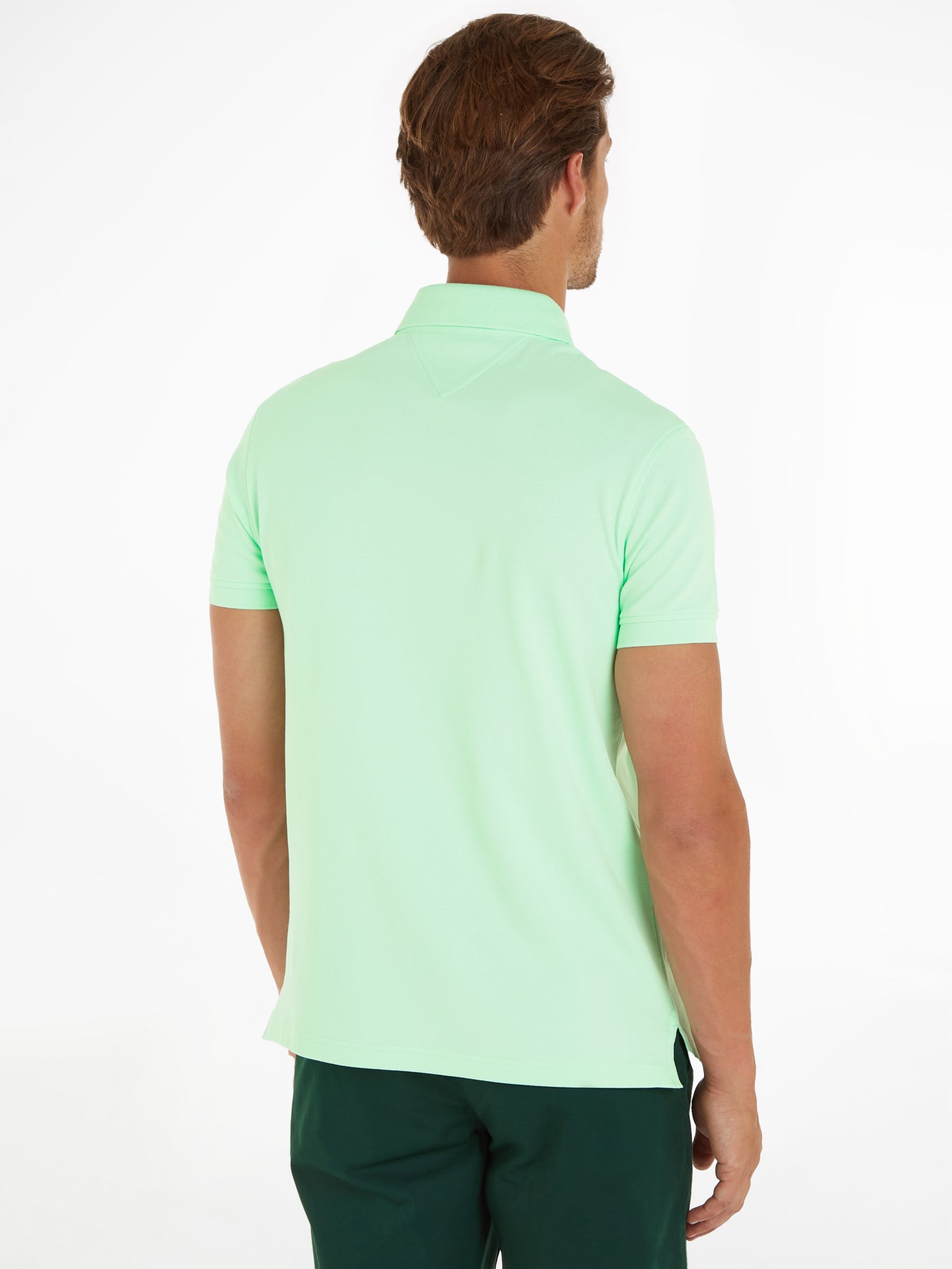 Tommy Hilfiger Regular Fit Organic Cotton Blend Polo Shirt, Mint Gel, L