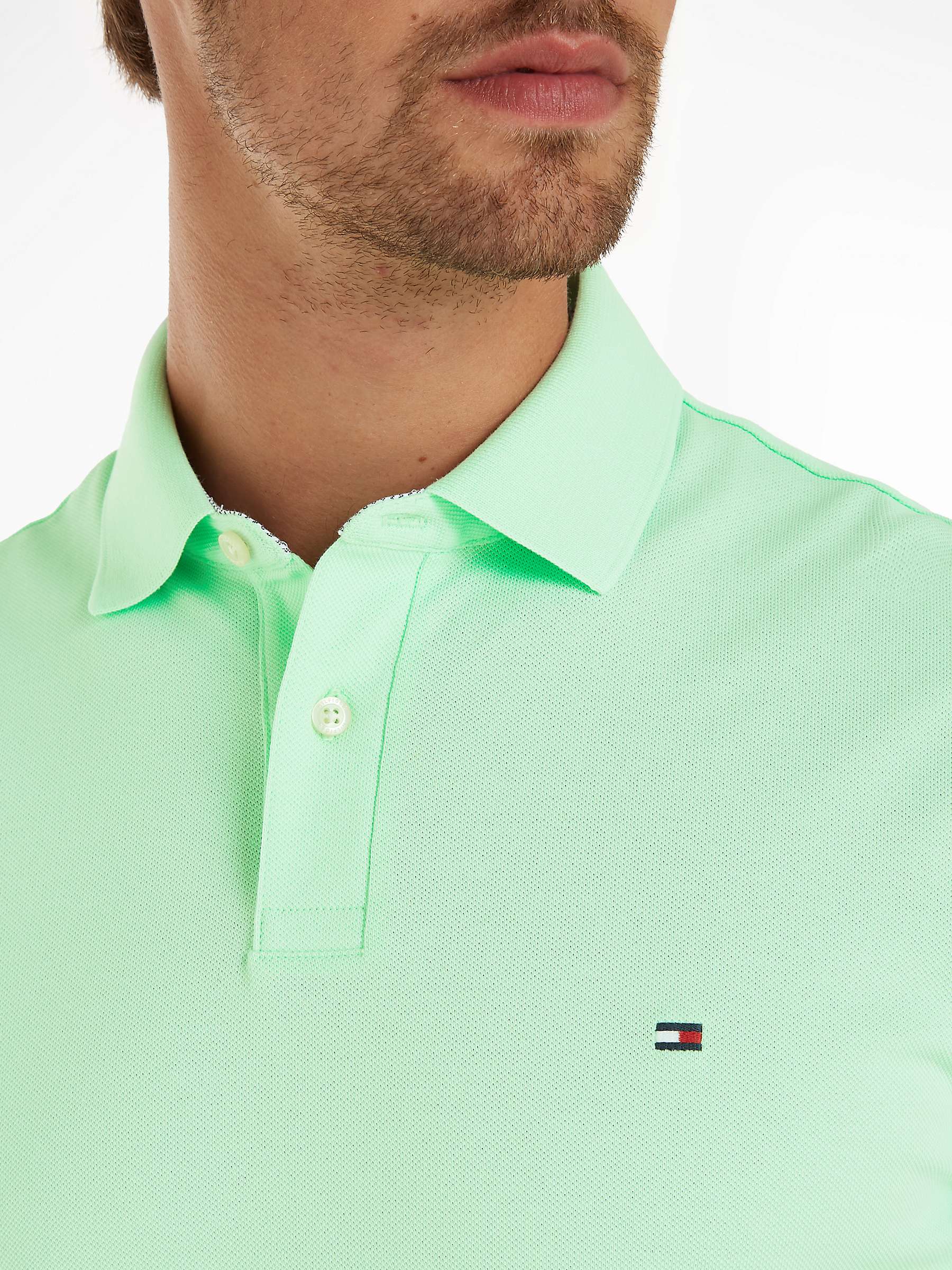 Buy Tommy Hilfiger Regular Fit Organic Cotton Blend Polo Shirt, Mint Gel Online at johnlewis.com