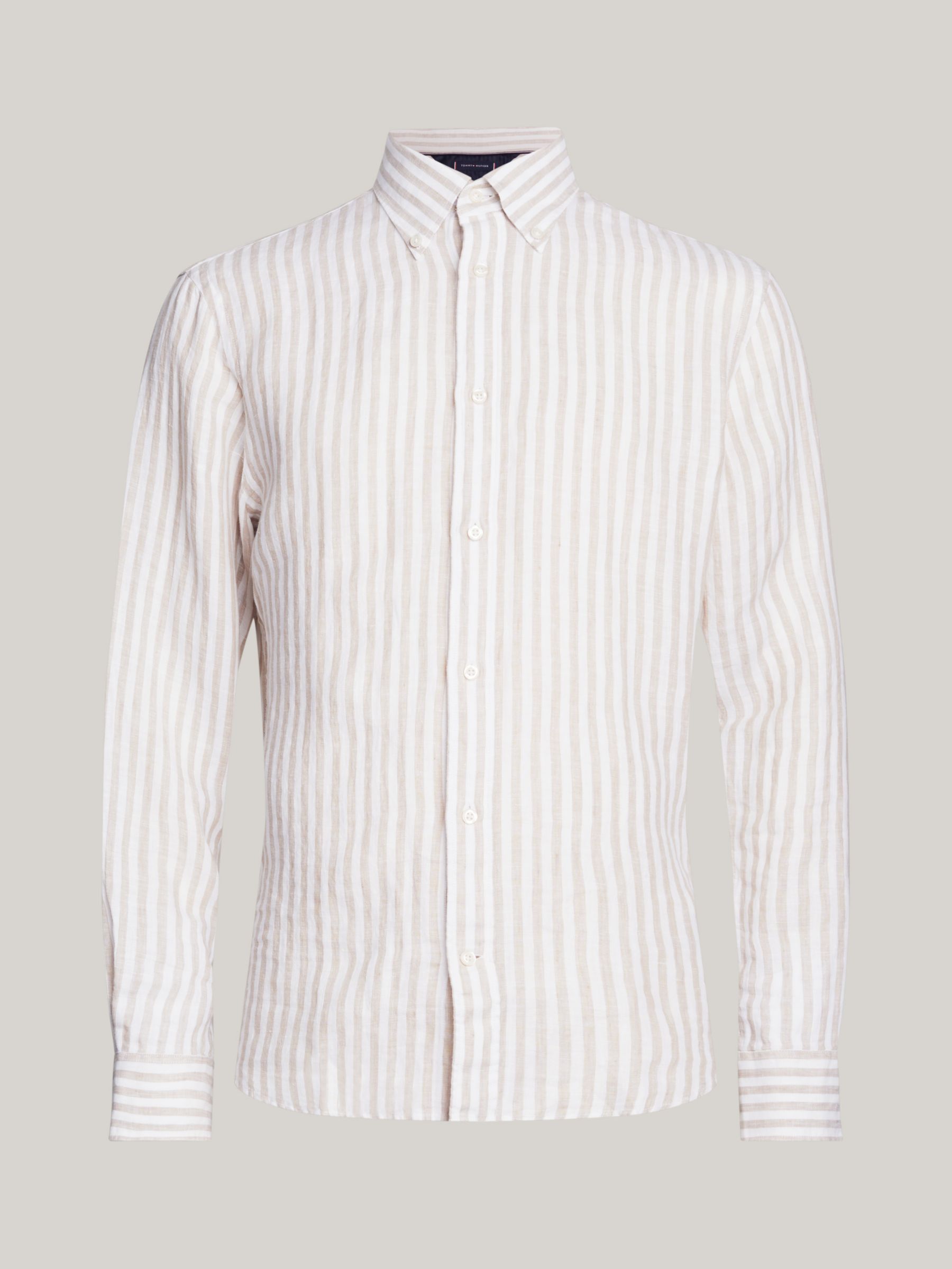 Tommy Hilfiger Linen Stripe Shirt, Beige/Optic White, S