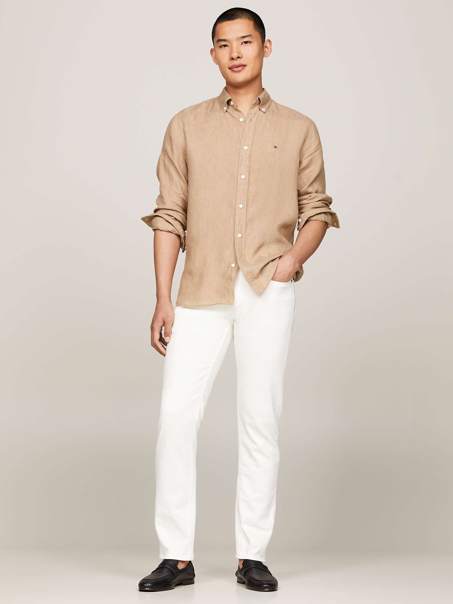 Buy Tommy Hilfiger Linen Pigment Dyed Shirt Online at johnlewis.com