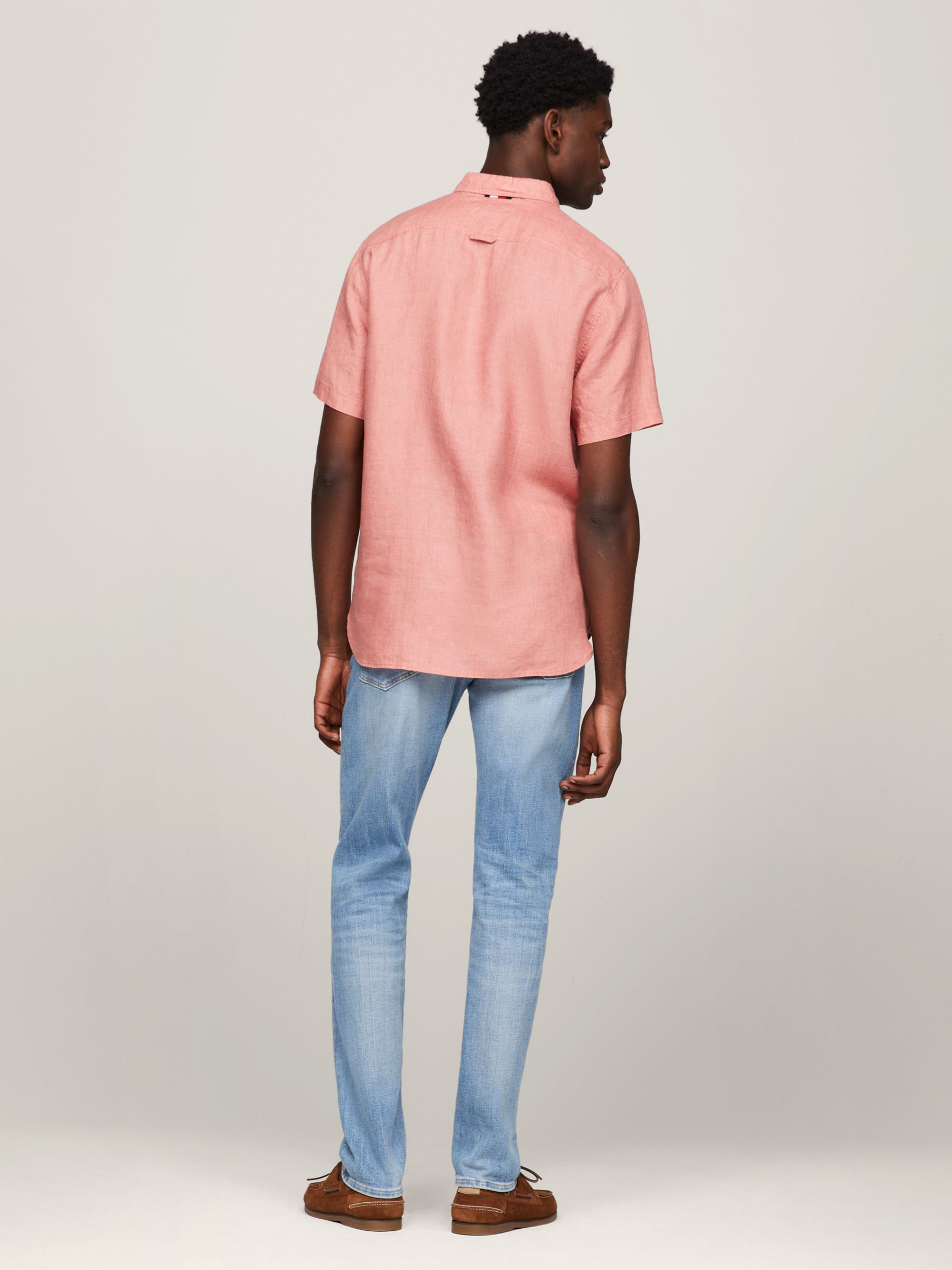 Tommy Hilfiger Pigment Dyed Linen Shirt, Teaberry Blossom, L