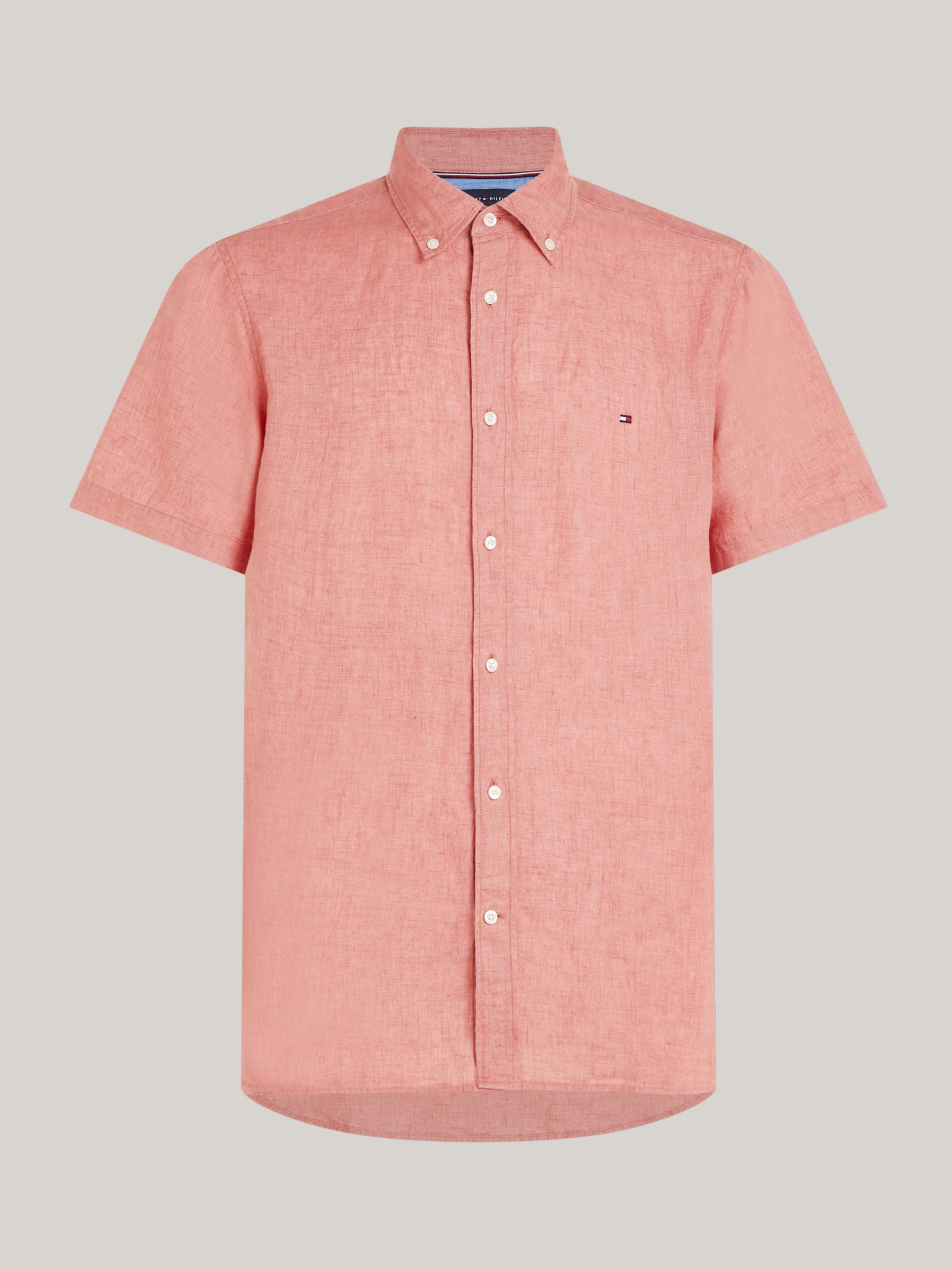 Tommy Hilfiger Pigment Dyed Linen Shirt, Teaberry Blossom, L