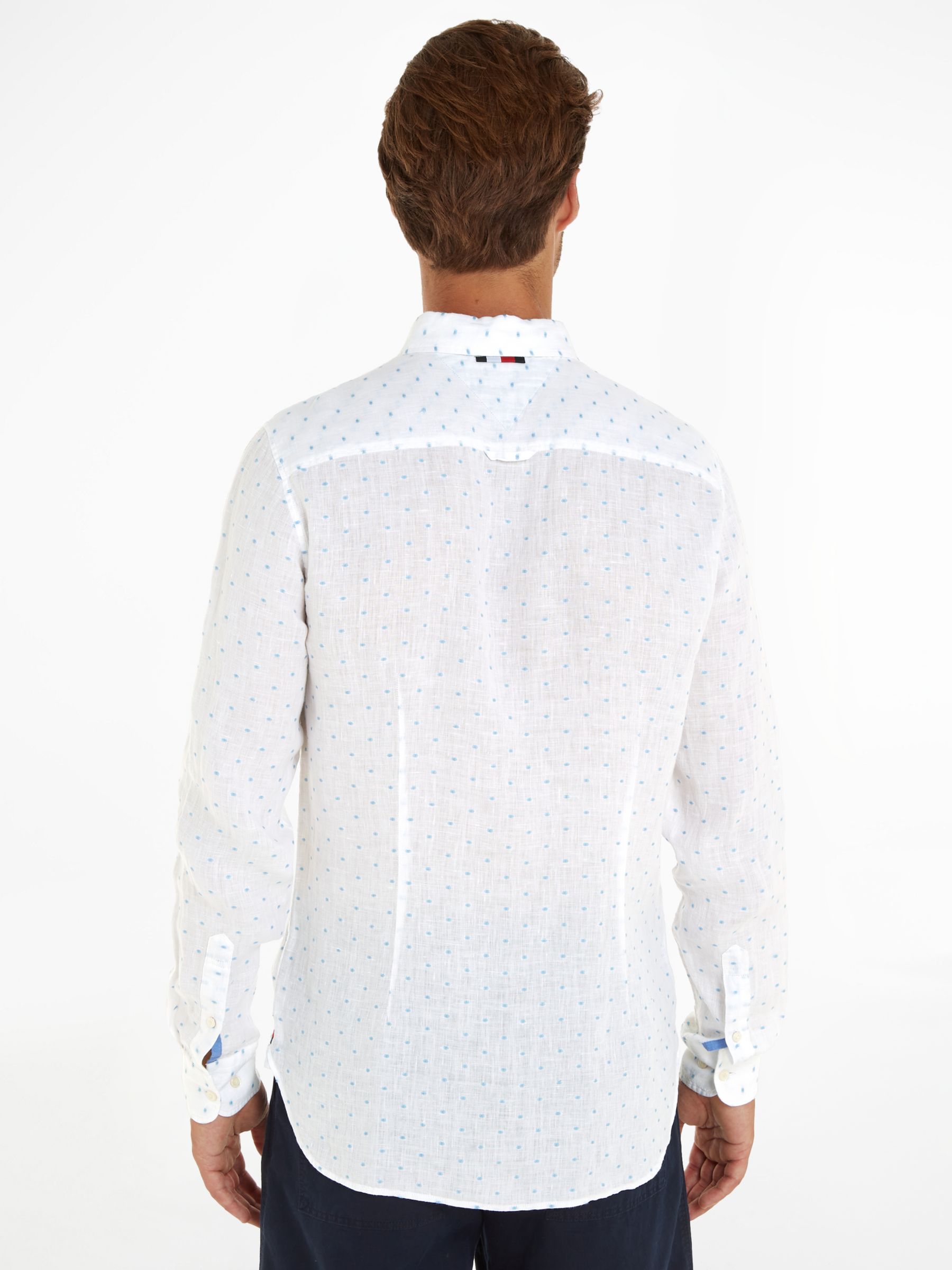 Buy Tommy Hilfiger Linen Polka Dot Shirt, White Online at johnlewis.com