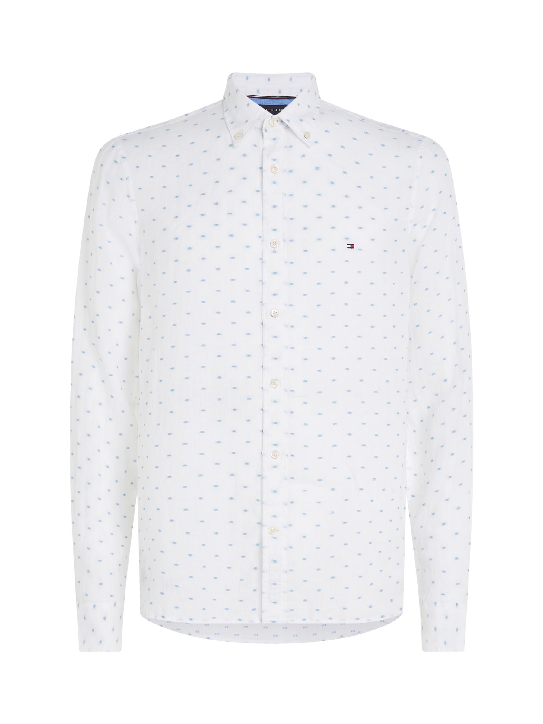Tommy Hilfiger Linen Polka Dot Shirt, White, S