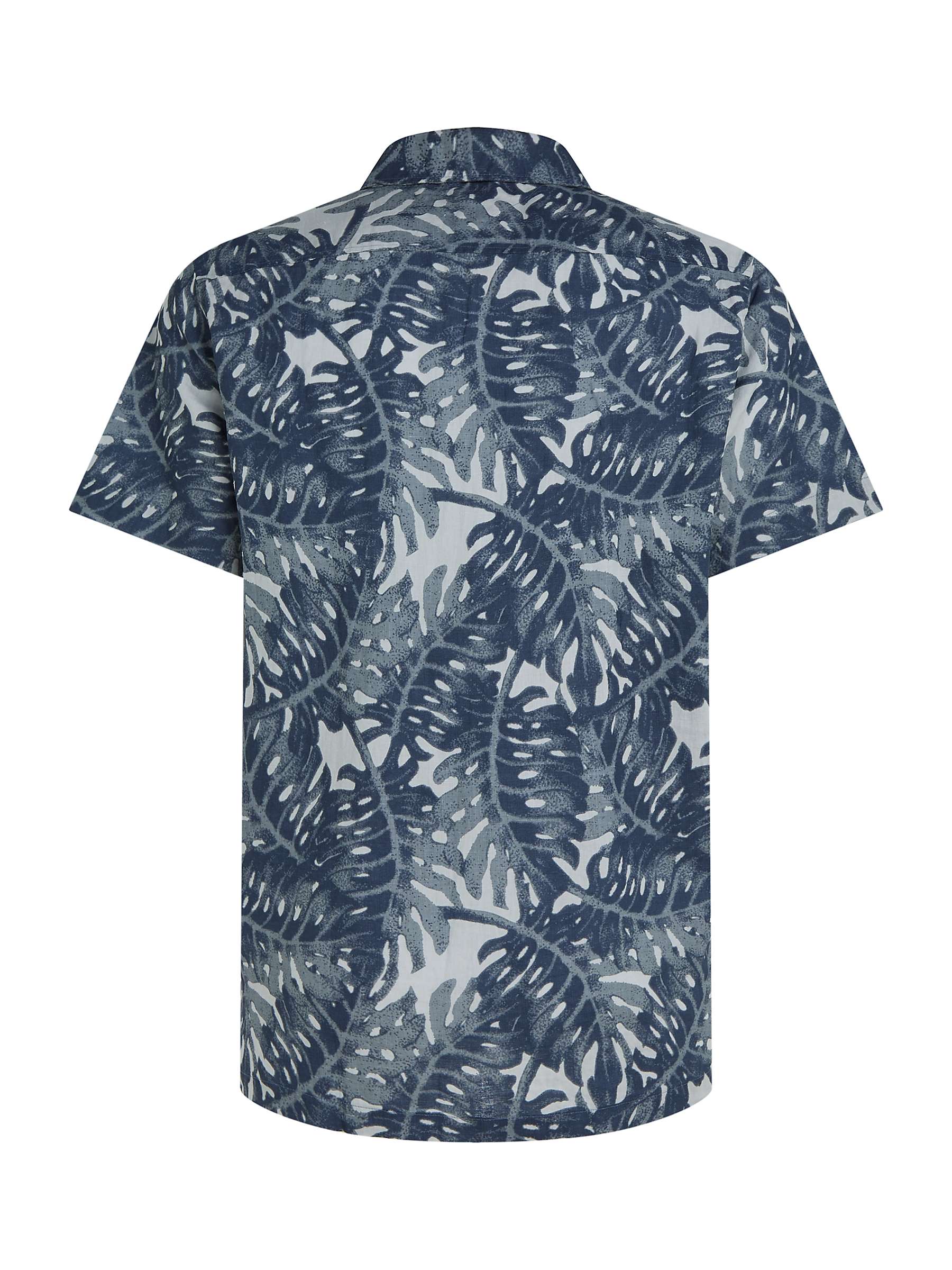 Buy Tommy Hilfiger Foliage Printed Linen Short Sleeve Shirt, Basic Navy/Multi Online at johnlewis.com