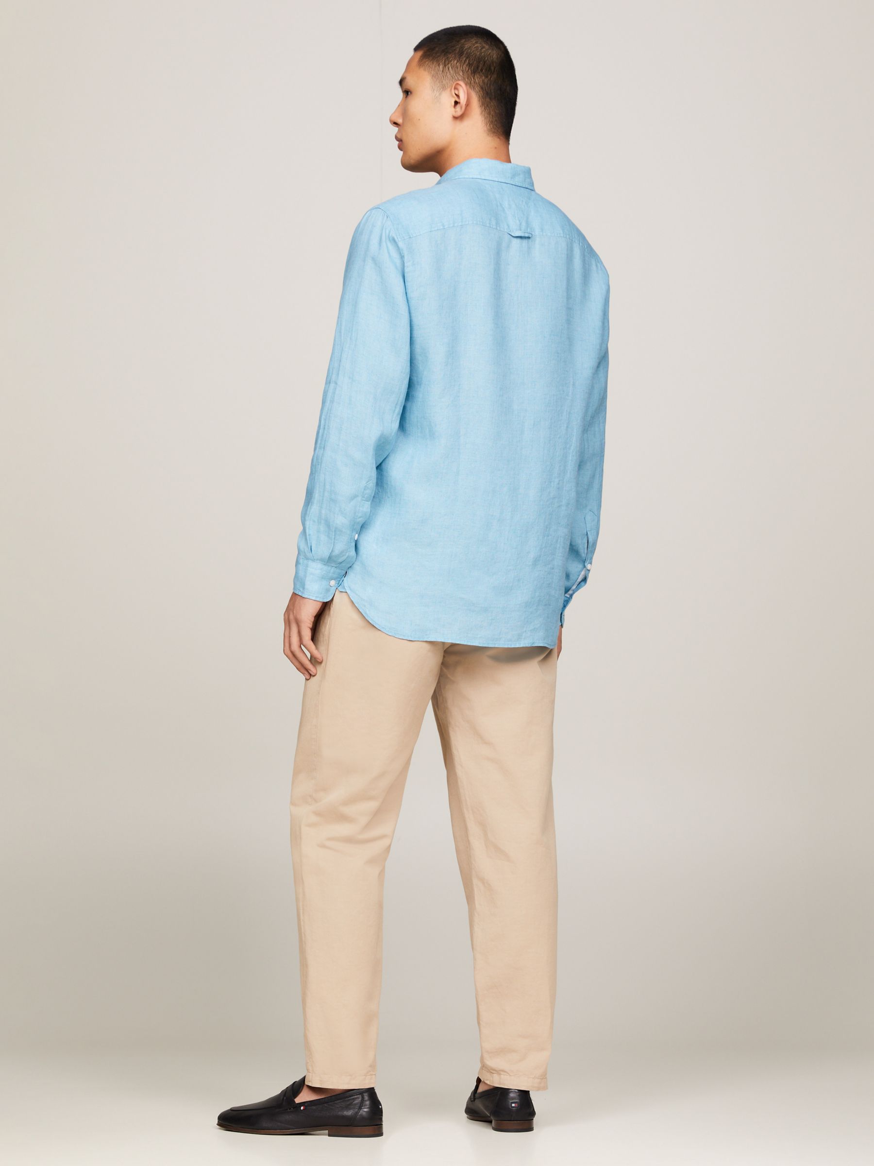 Tommy Hilfiger Pigment Linen Shirt, Sleepy Blue, XS