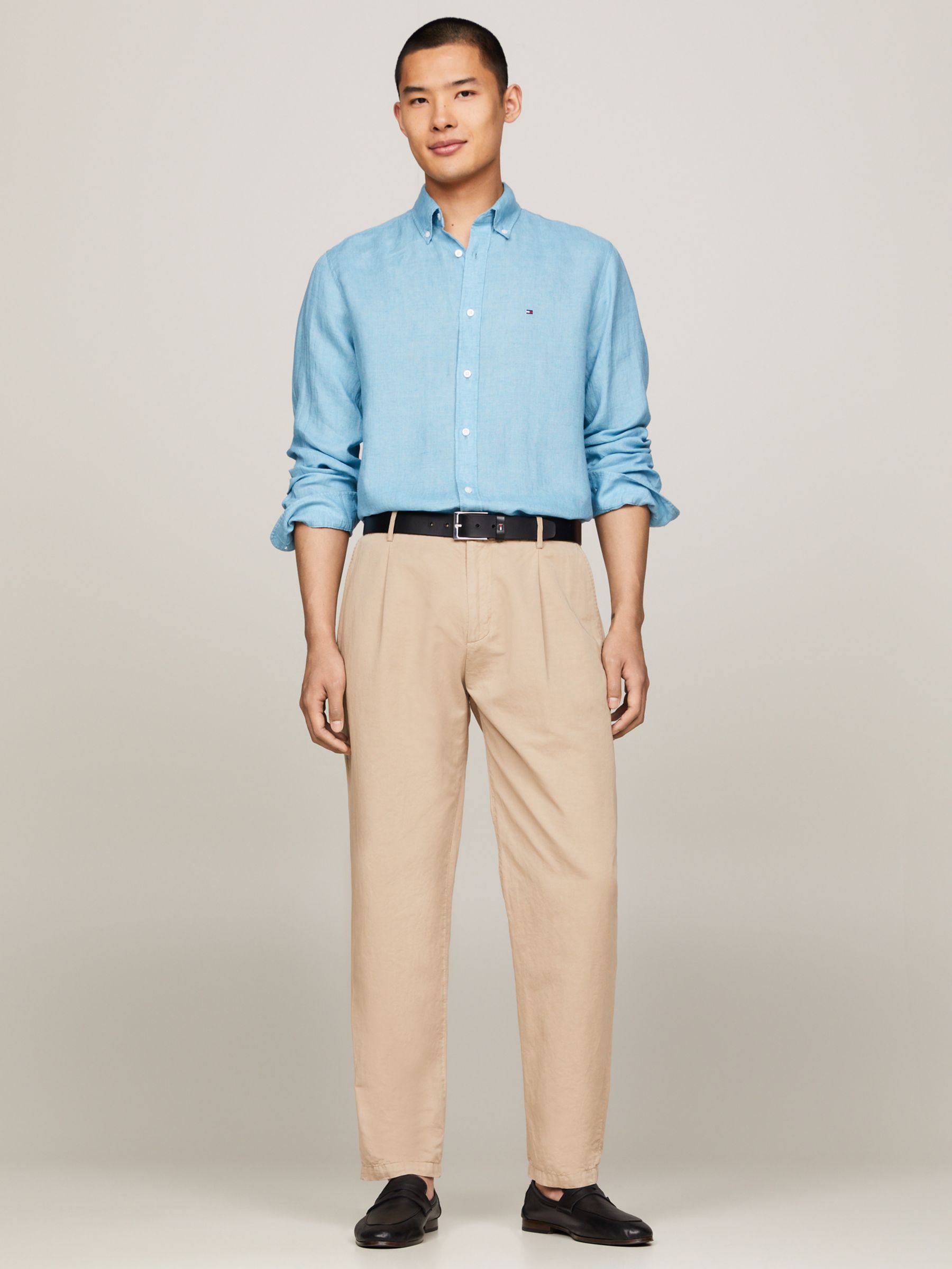 Tommy Hilfiger Pigment Linen Shirt, Sleepy Blue, XS