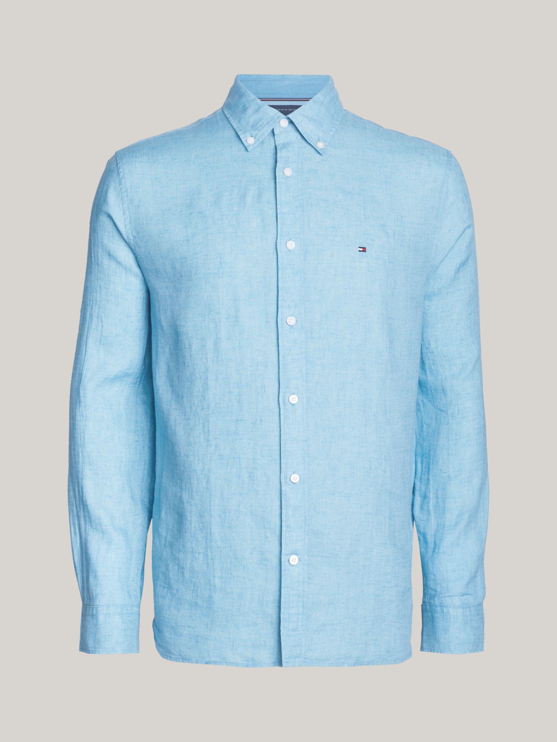 Tommy Hilfiger Pigment Linen Shirt, Sleepy Blue, XS