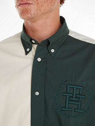 Tommy Hilfiger Cotton Block Shirt, Hunter/Desert Sky