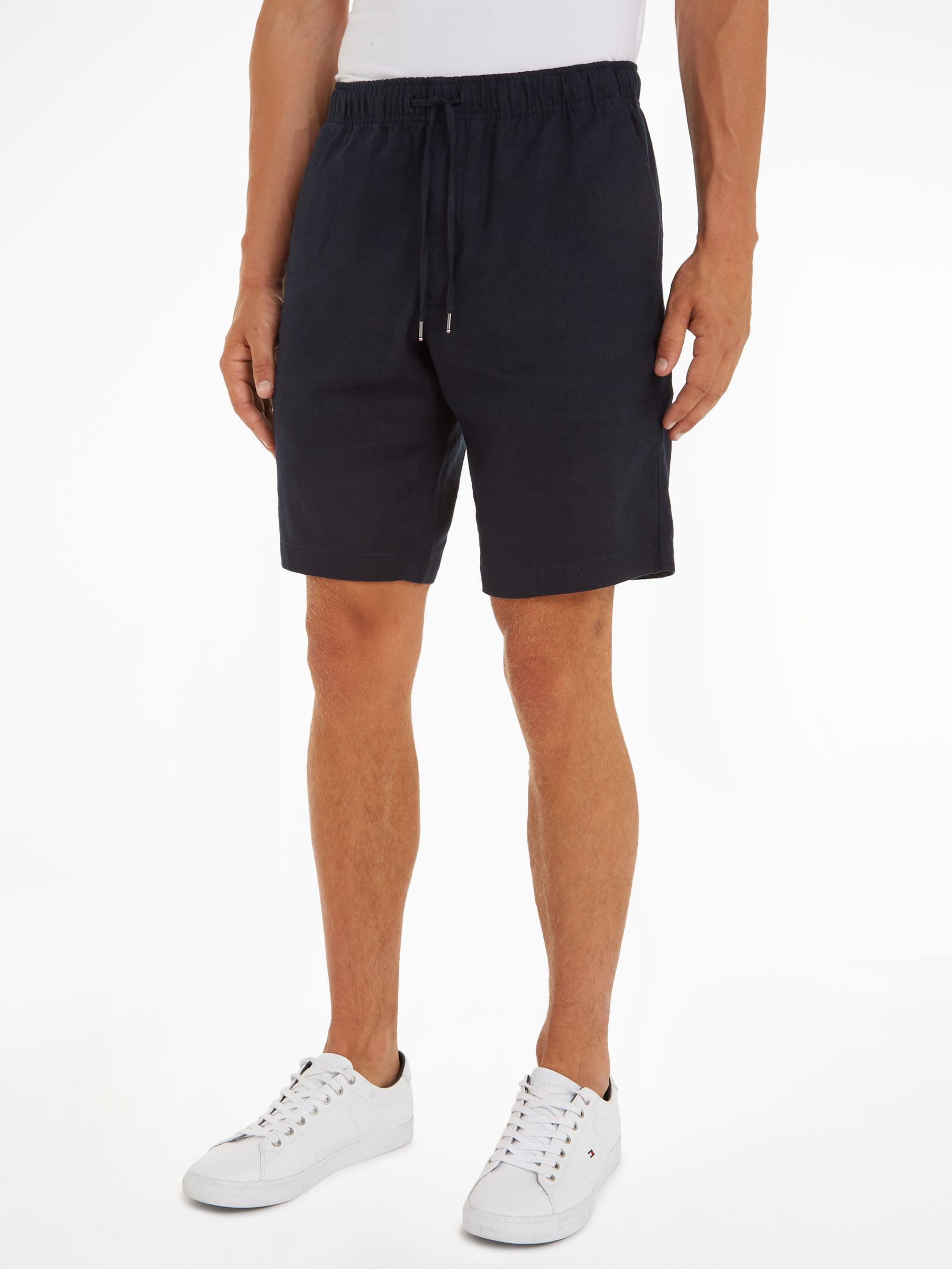 Tommy Hilfiger Harlem Linen Shorts, Desert Sky, 30R
